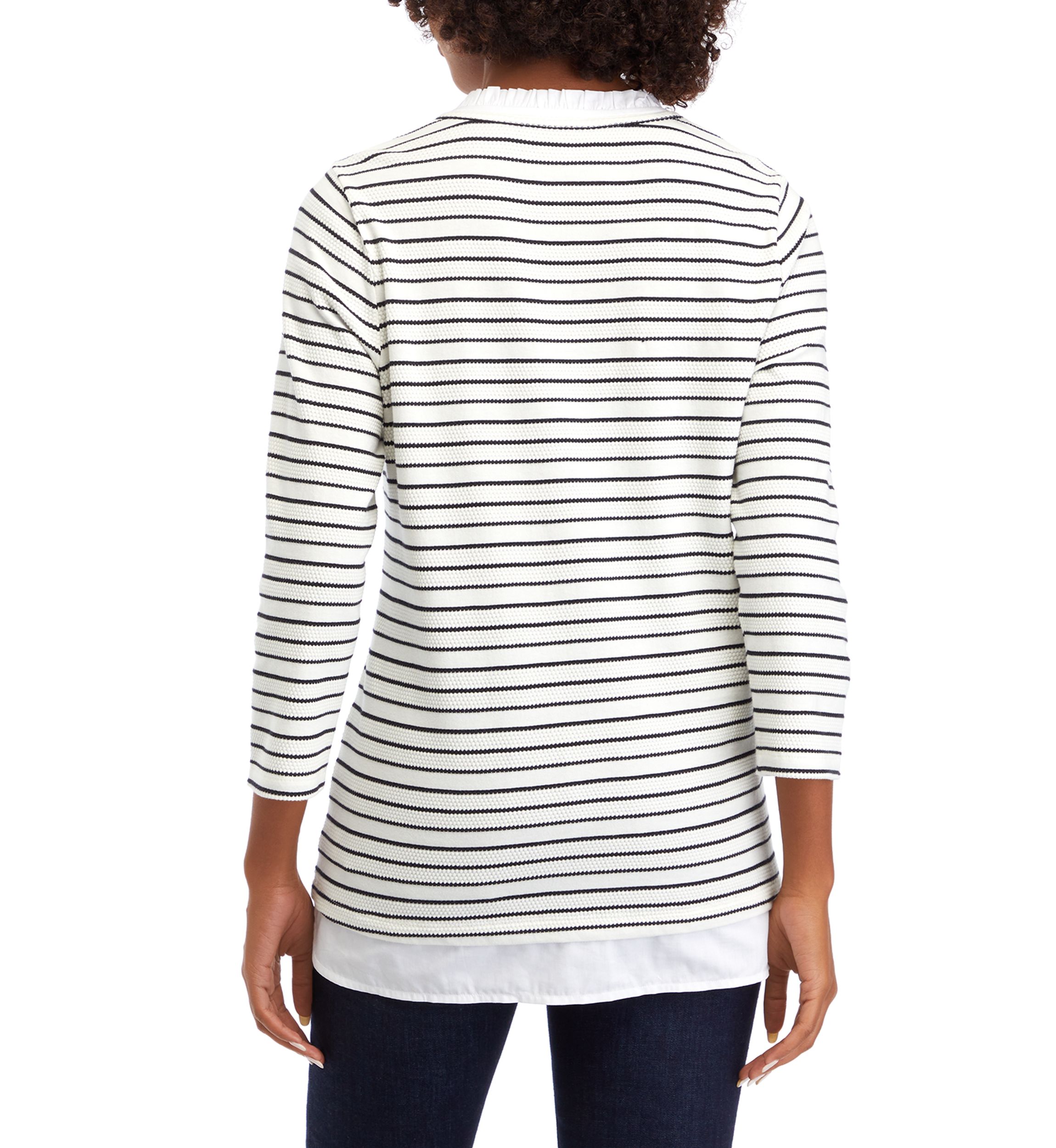 Womens 2Fer Ottoman Stripe Shirt