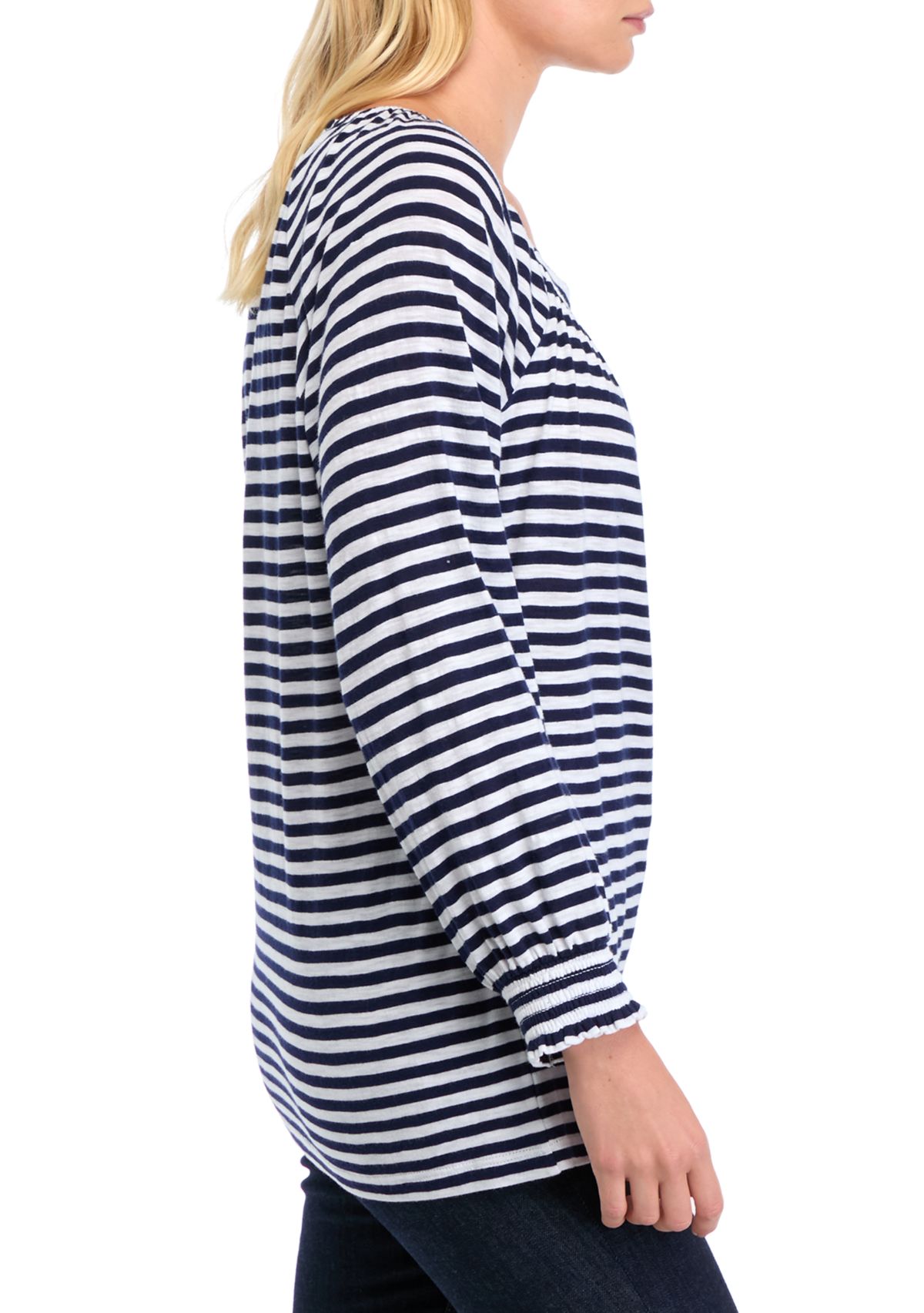 Womens 3/4 Sleeve Square Neck Printed Top 