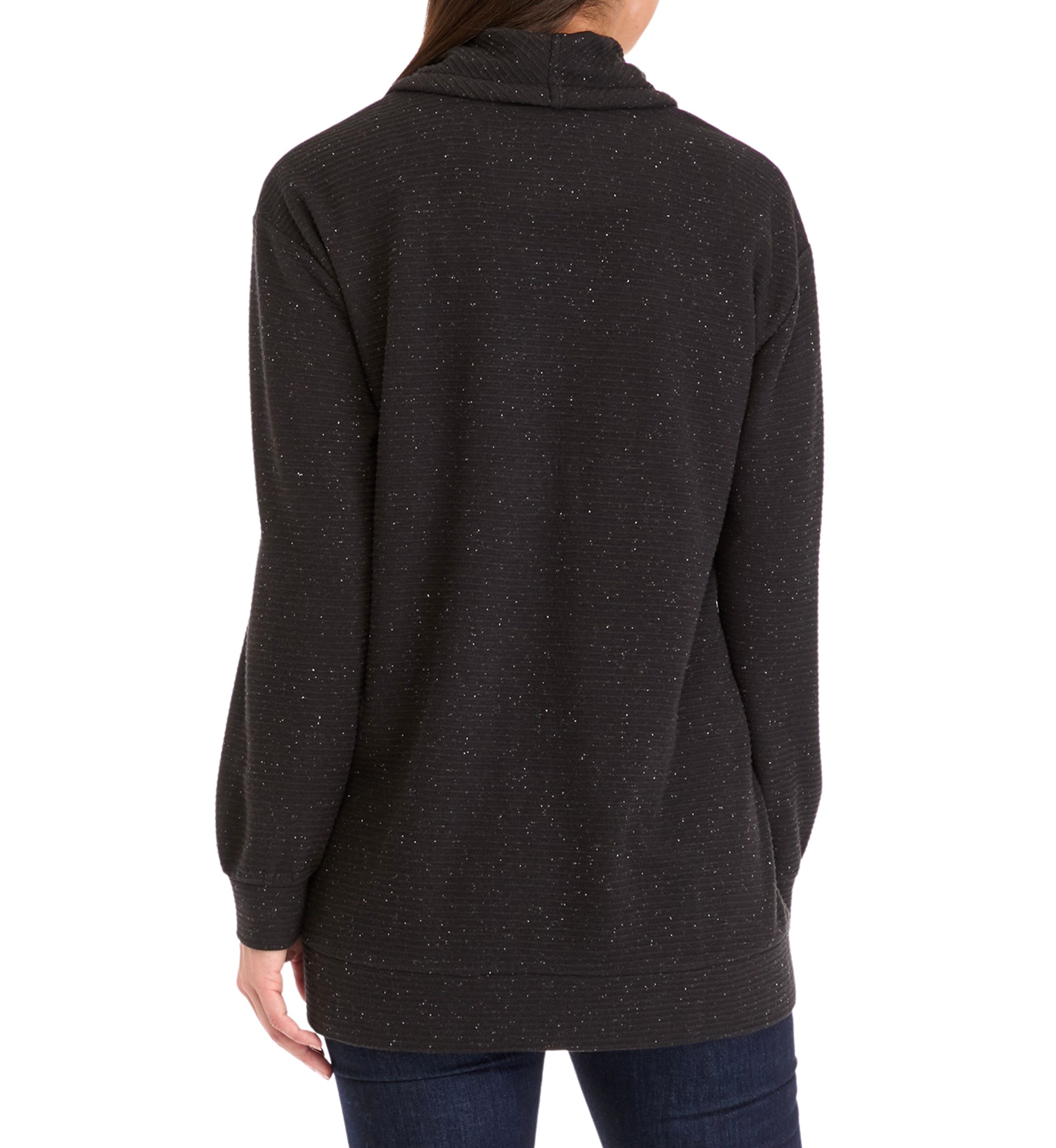 Womens Long Sleeve Ottoman Cowl Neck Tunic Sweater
