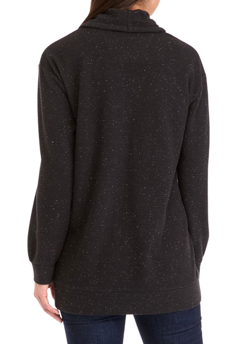 Womens Long Sleeve Ottoman Cowl Neck Tunic Sweater