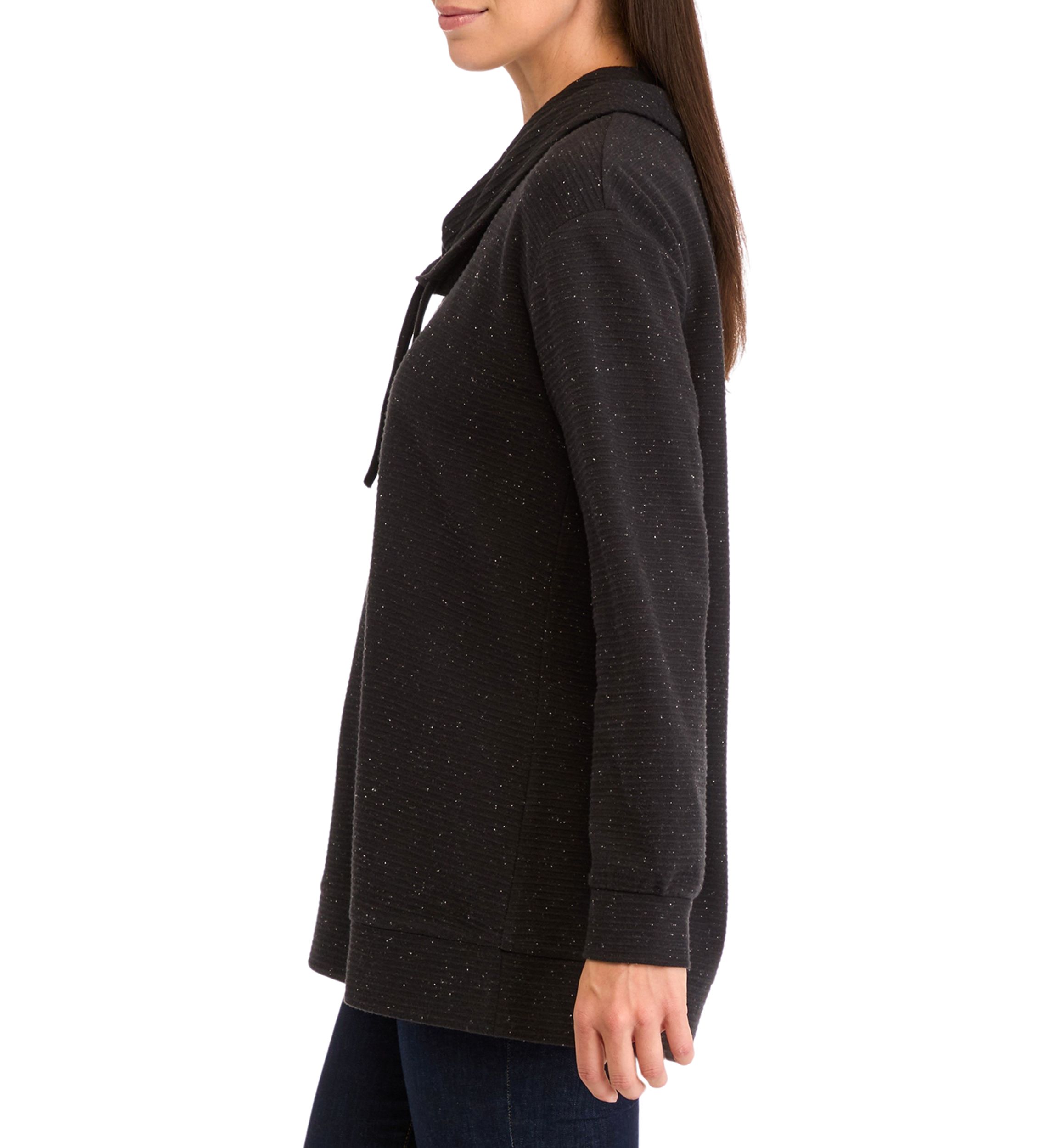 Womens Long Sleeve Ottoman Cowl Neck Tunic Sweater