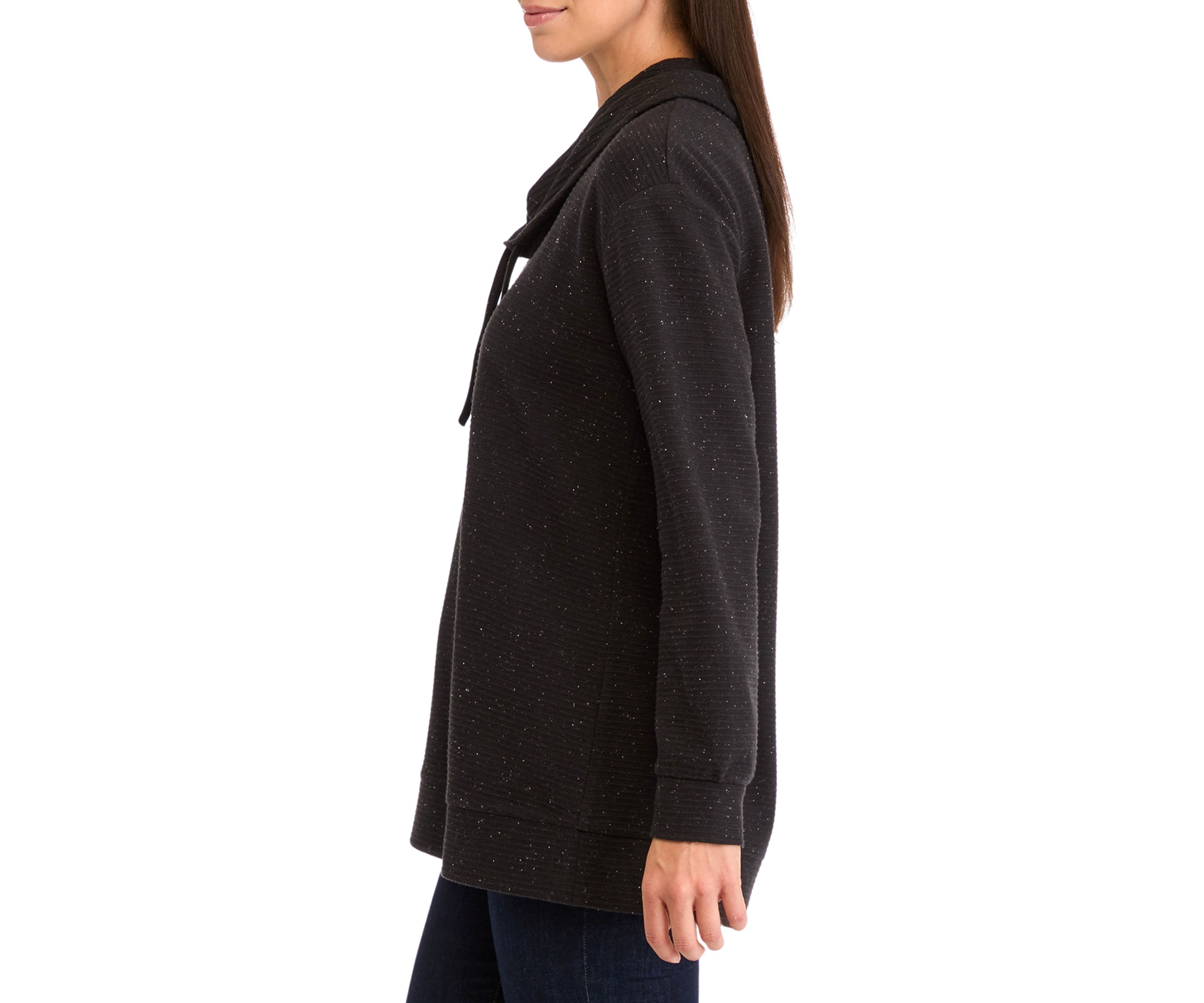 Womens Long Sleeve Ottoman Cowl Neck Tunic Sweater
