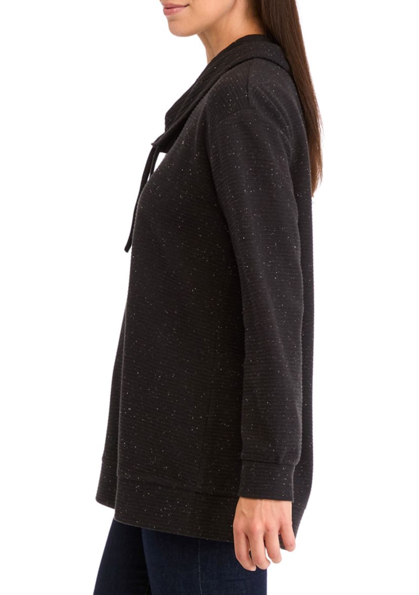 Womens Long Sleeve Ottoman Cowl Neck Tunic Sweater