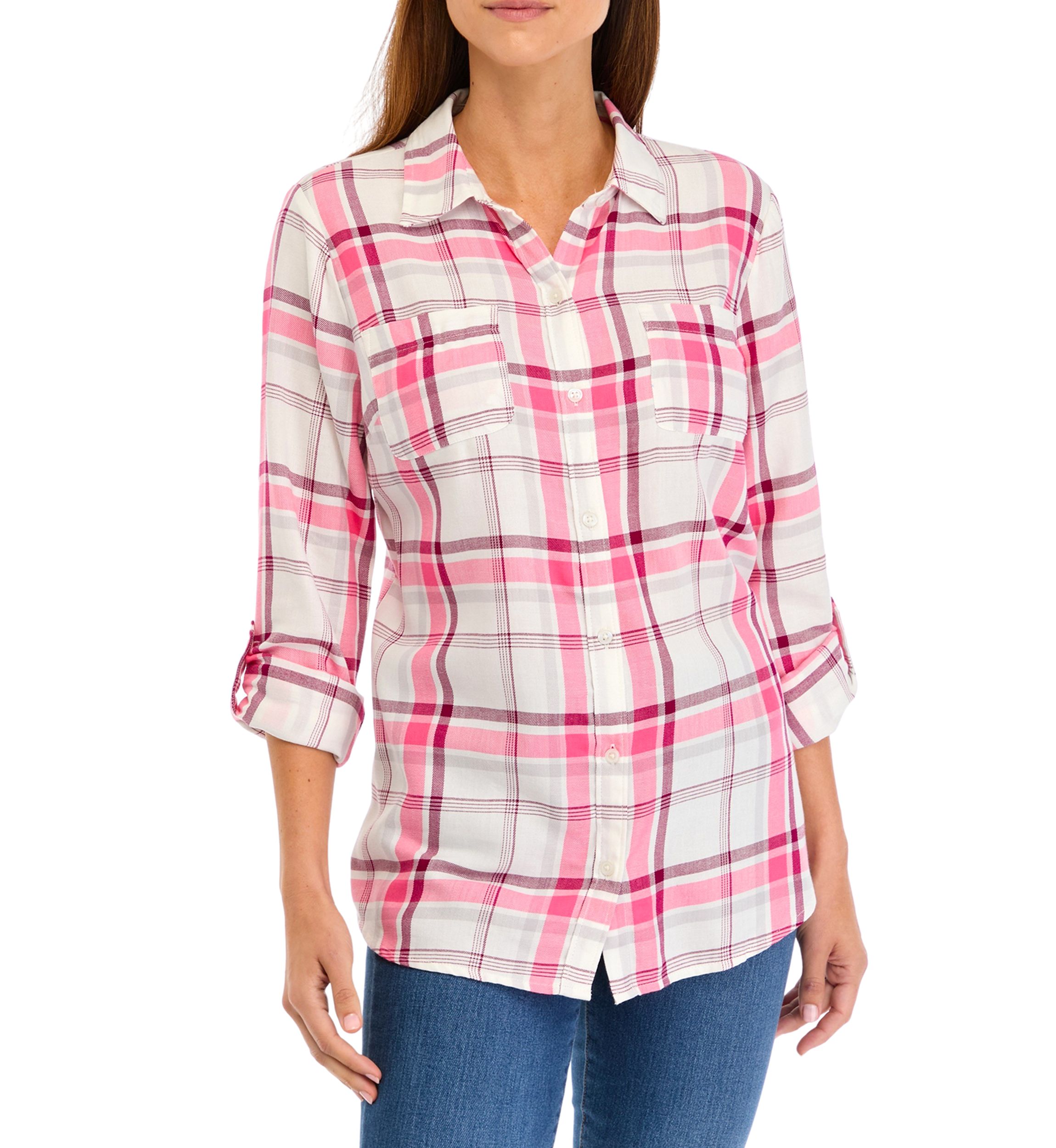 Womens Long Sleeve Flannel Shirt 