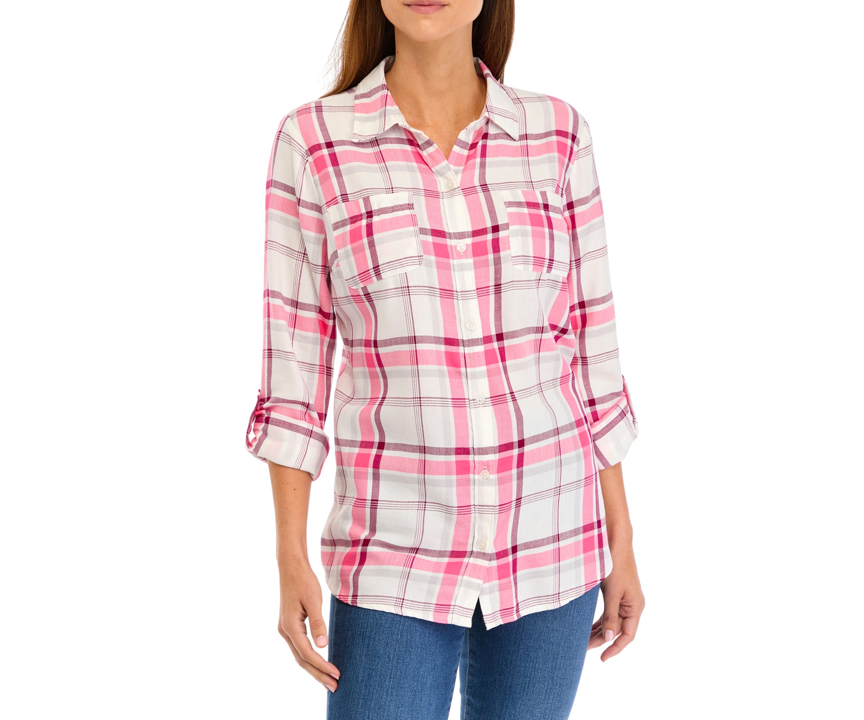 Womens Long Sleeve Flannel Shirt 