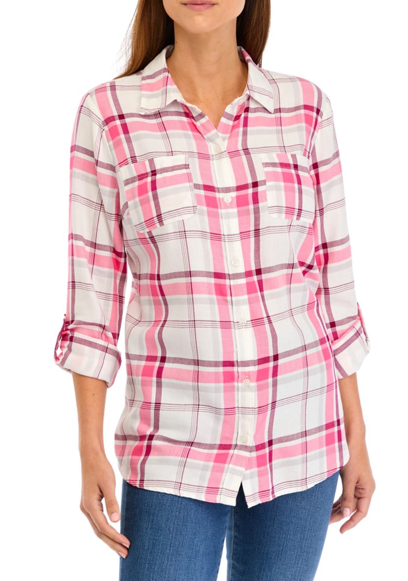 Womens Long Sleeve Flannel Shirt 