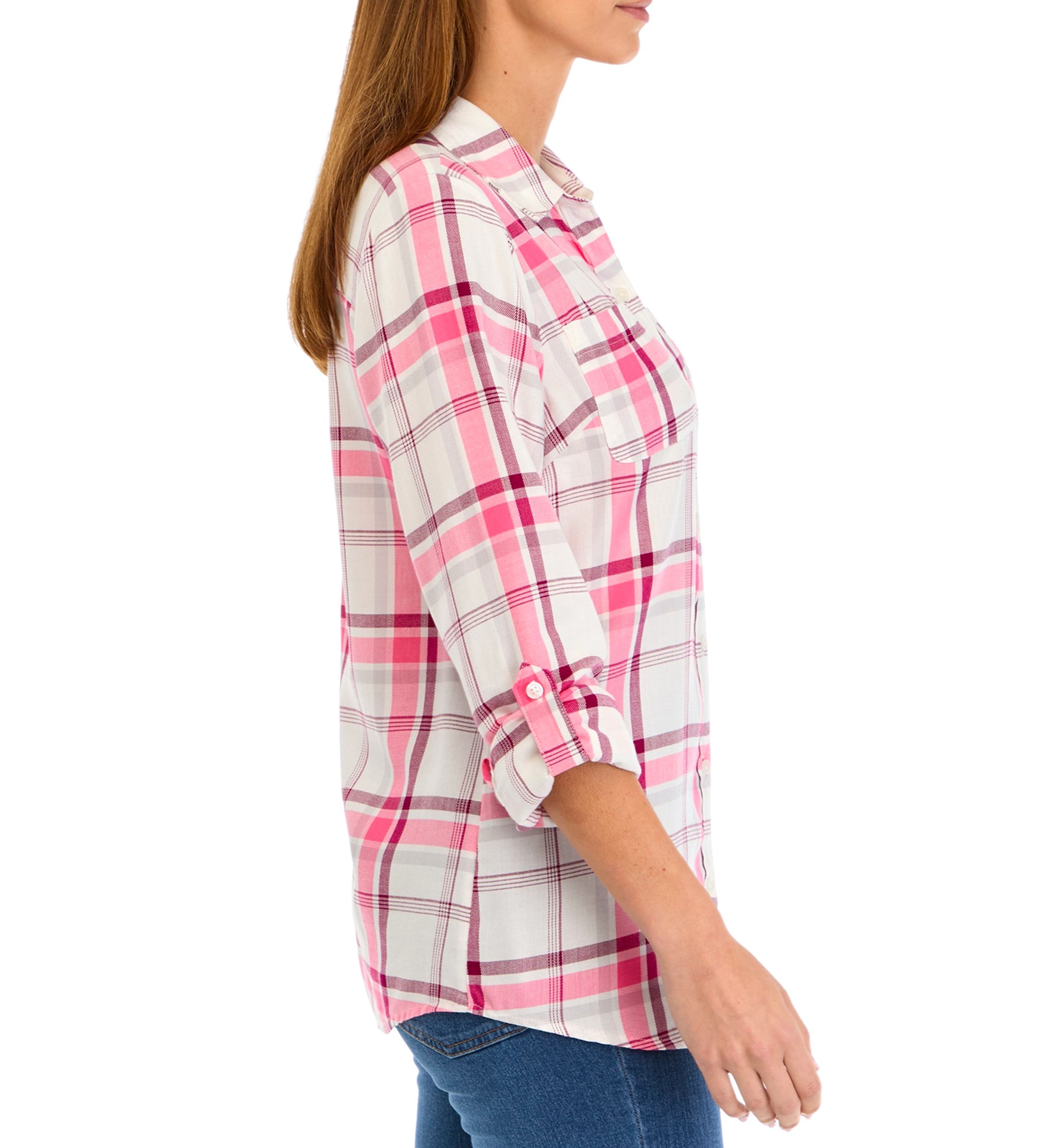 Womens Long Sleeve Flannel Shirt 