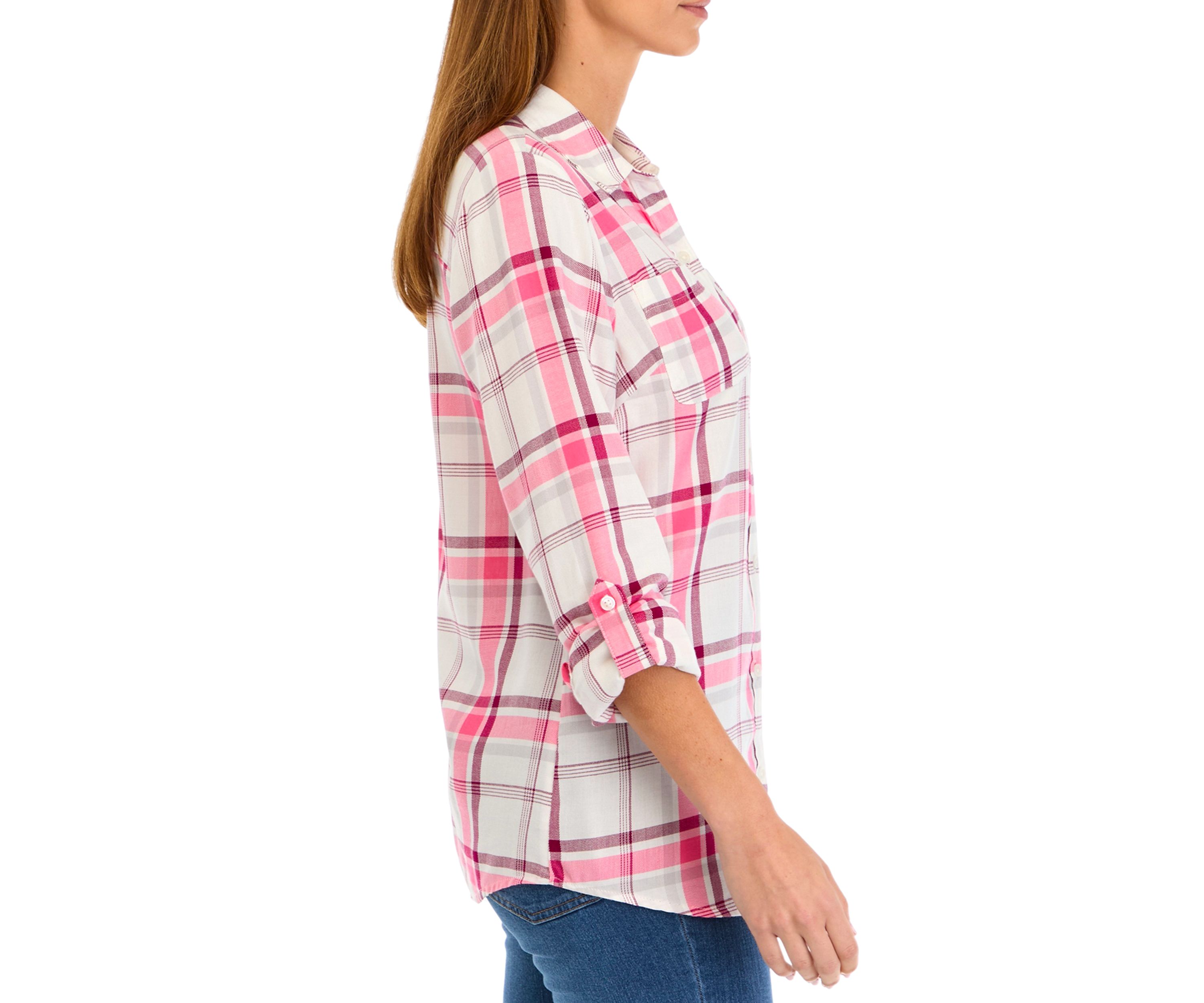 Womens Long Sleeve Flannel Shirt 