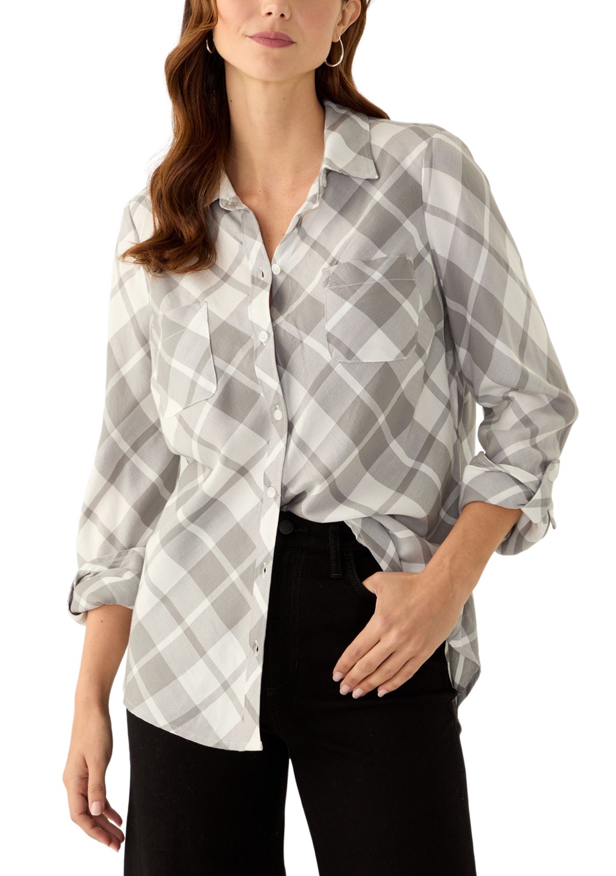 Womens Long Sleeve Flannel Shirt 