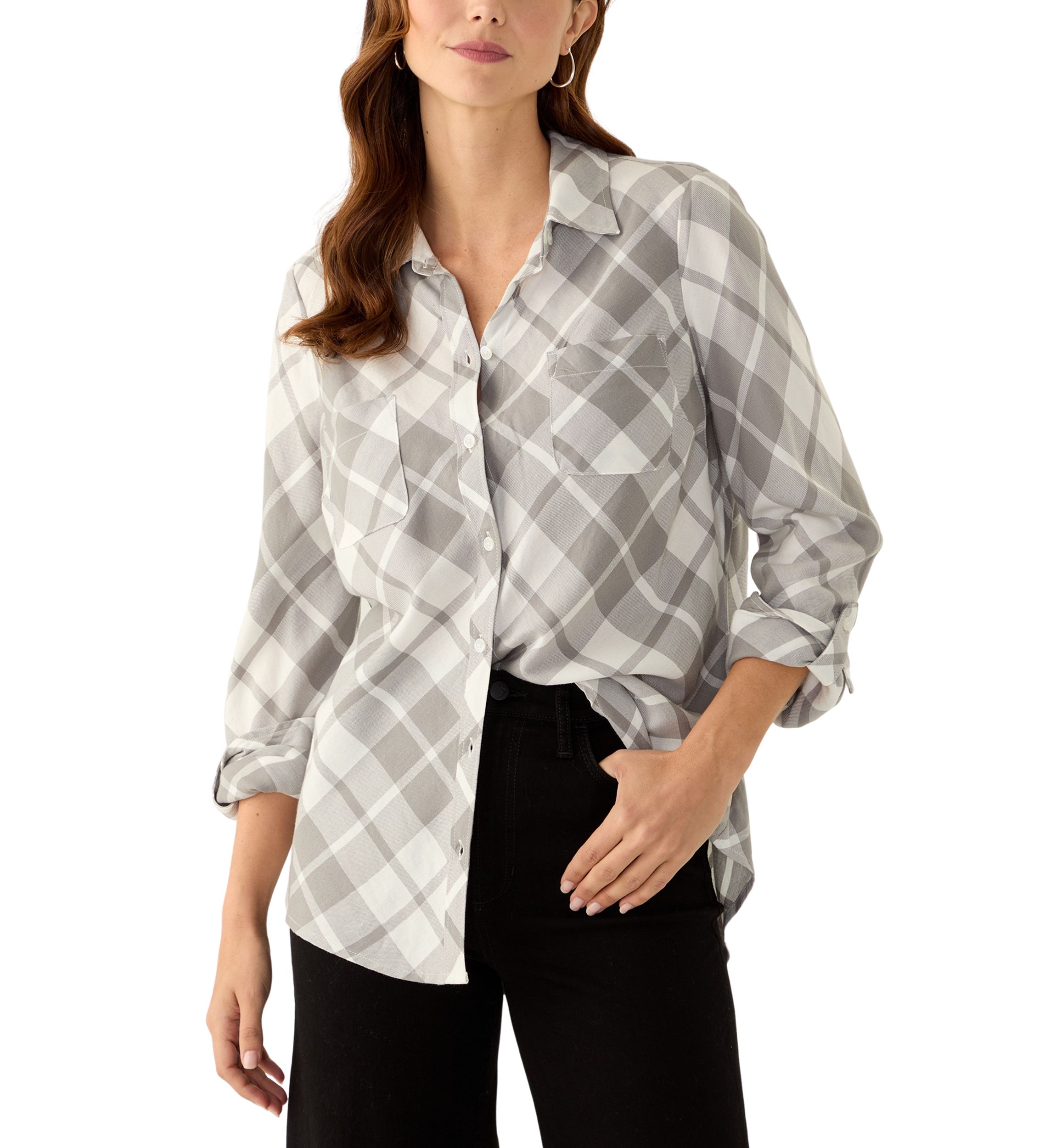 Womens Long Sleeve Flannel Shirt 