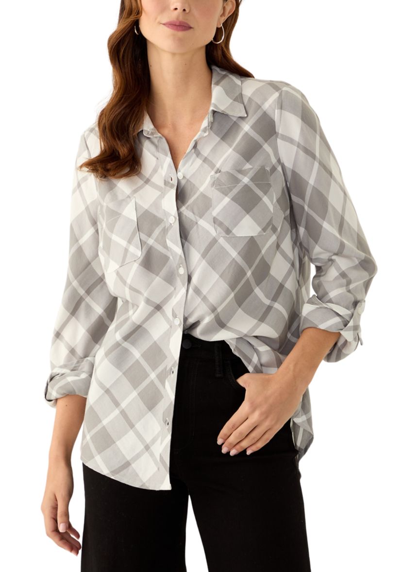 Womens Long Sleeve Flannel Shirt 