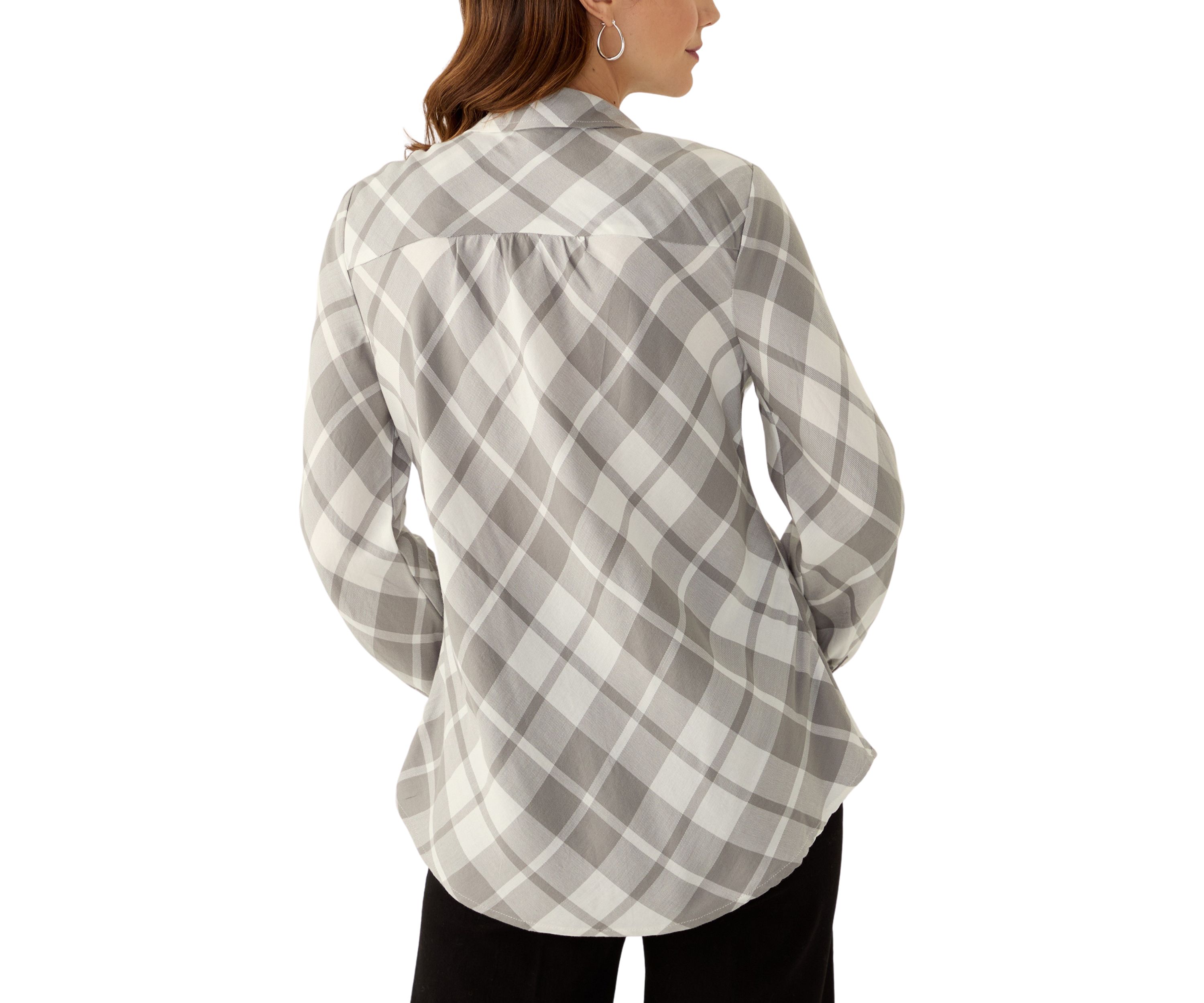 Womens Long Sleeve Flannel Shirt 