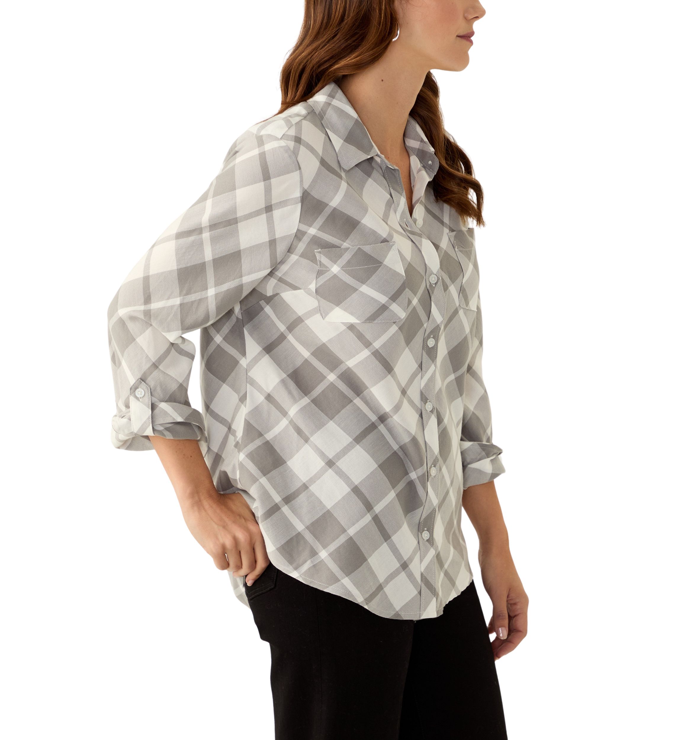 Womens Long Sleeve Flannel Shirt 