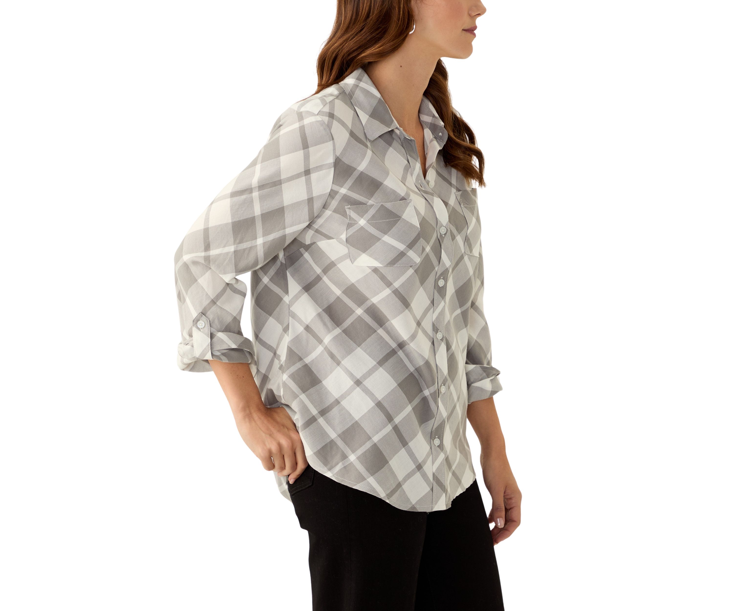 Womens Long Sleeve Flannel Shirt 