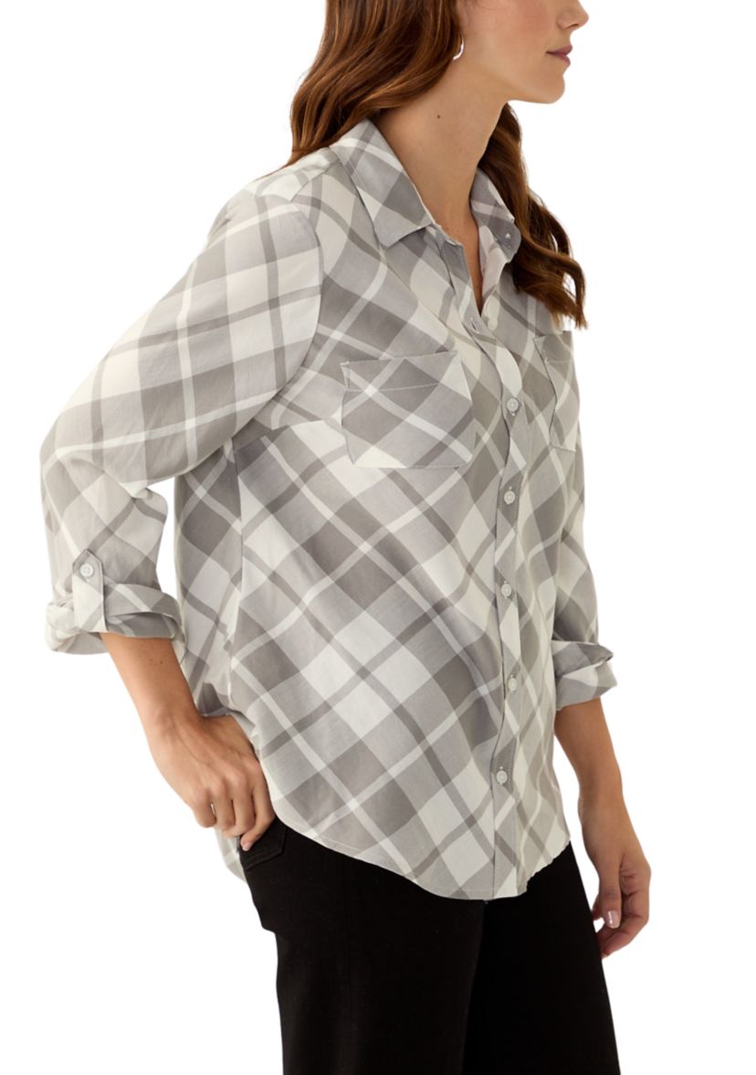 Womens Long Sleeve Flannel Shirt 