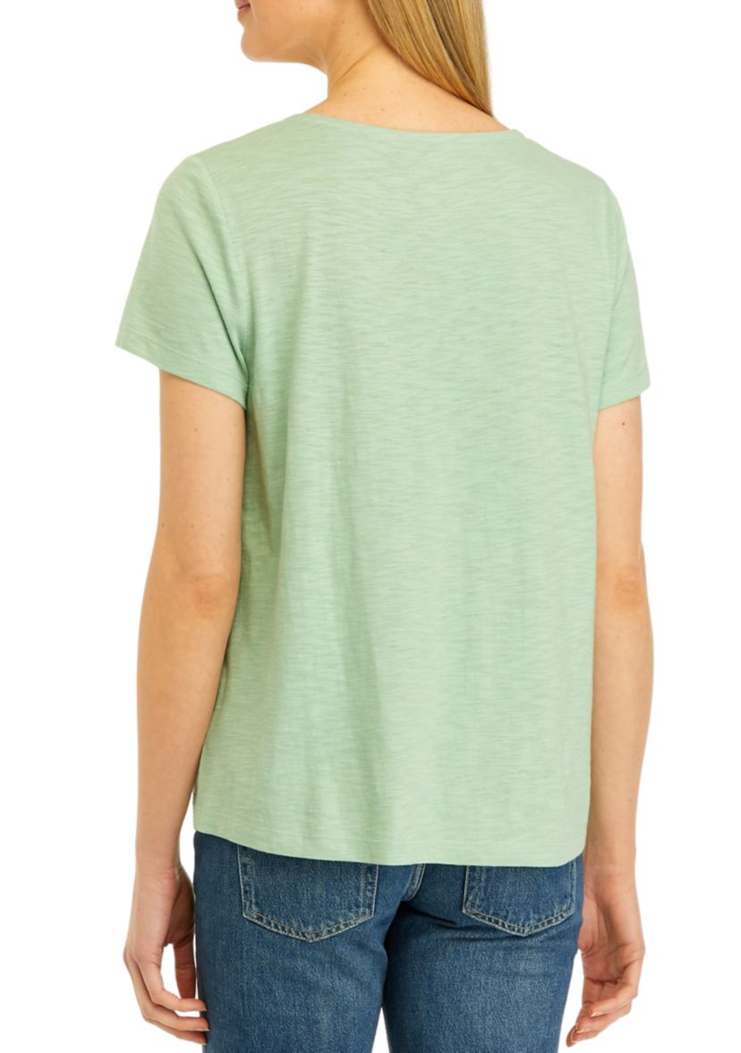 Womens Short Sleeve Eyelet T-Shirt