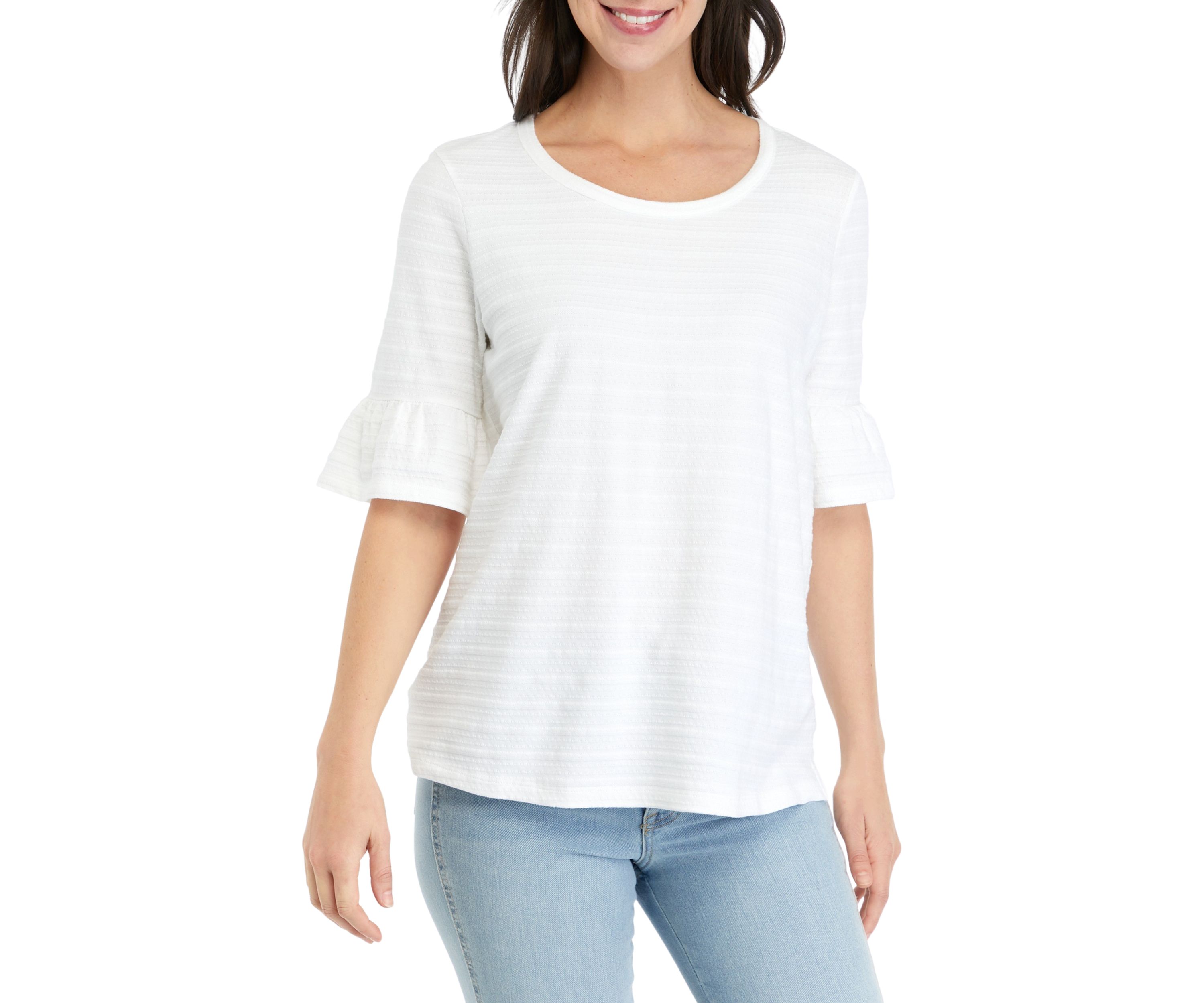 Womens Elbow Bell Sleeve Top