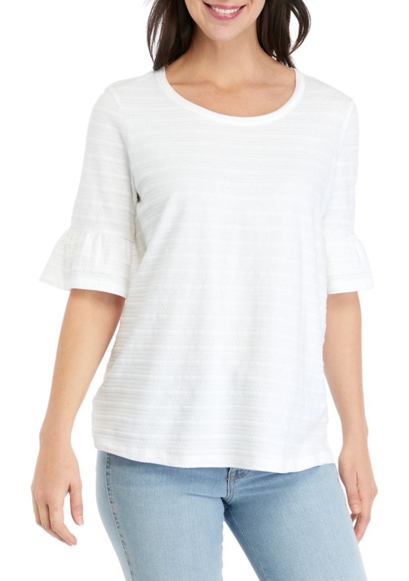 Womens Elbow Bell Sleeve Top