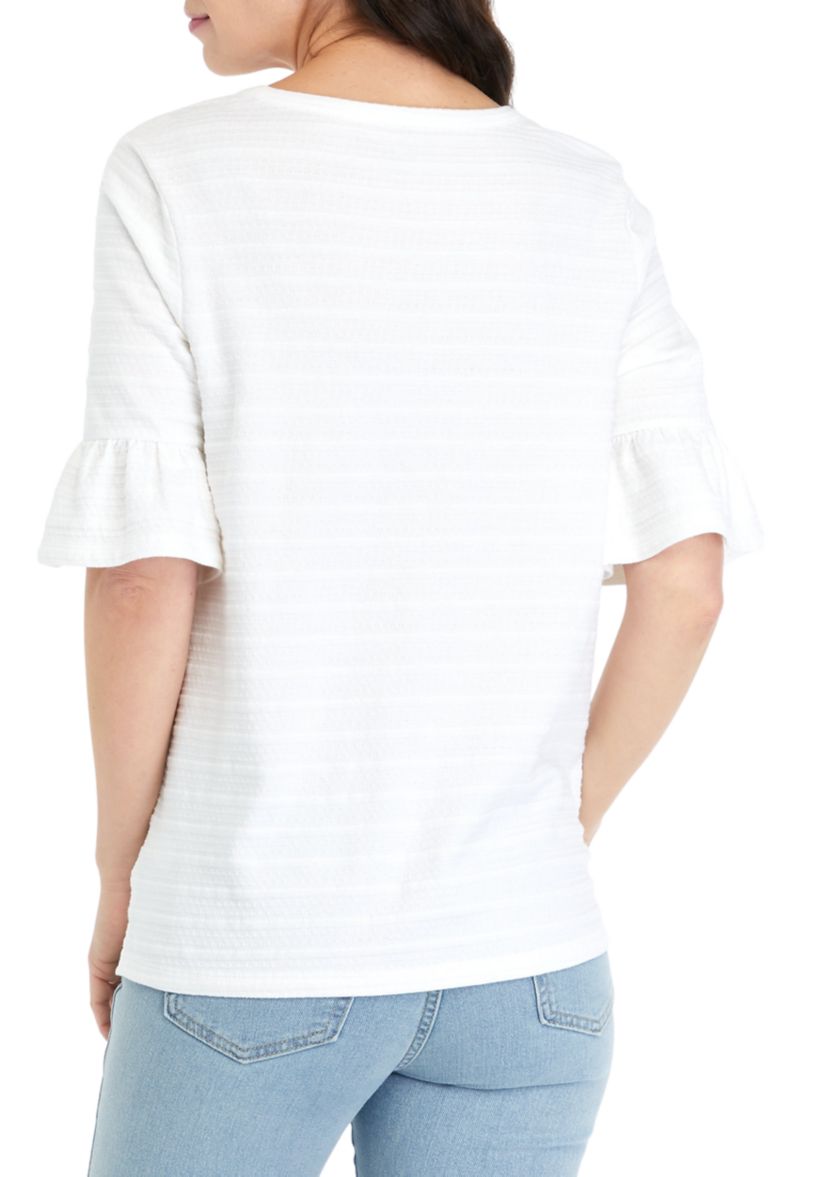 Womens Elbow Bell Sleeve Top