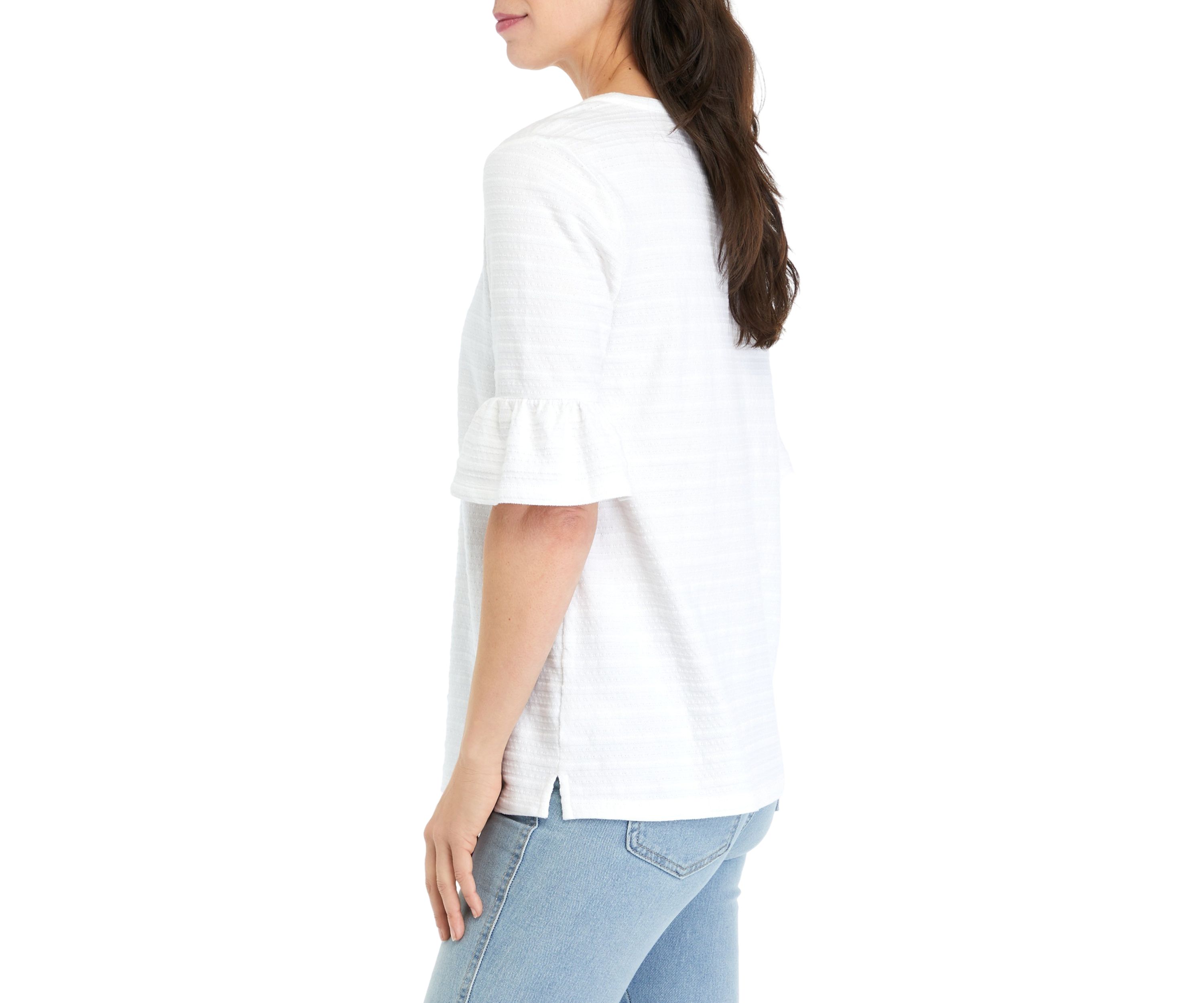 Womens Elbow Bell Sleeve Top