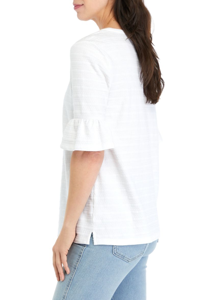 Womens Elbow Bell Sleeve Top