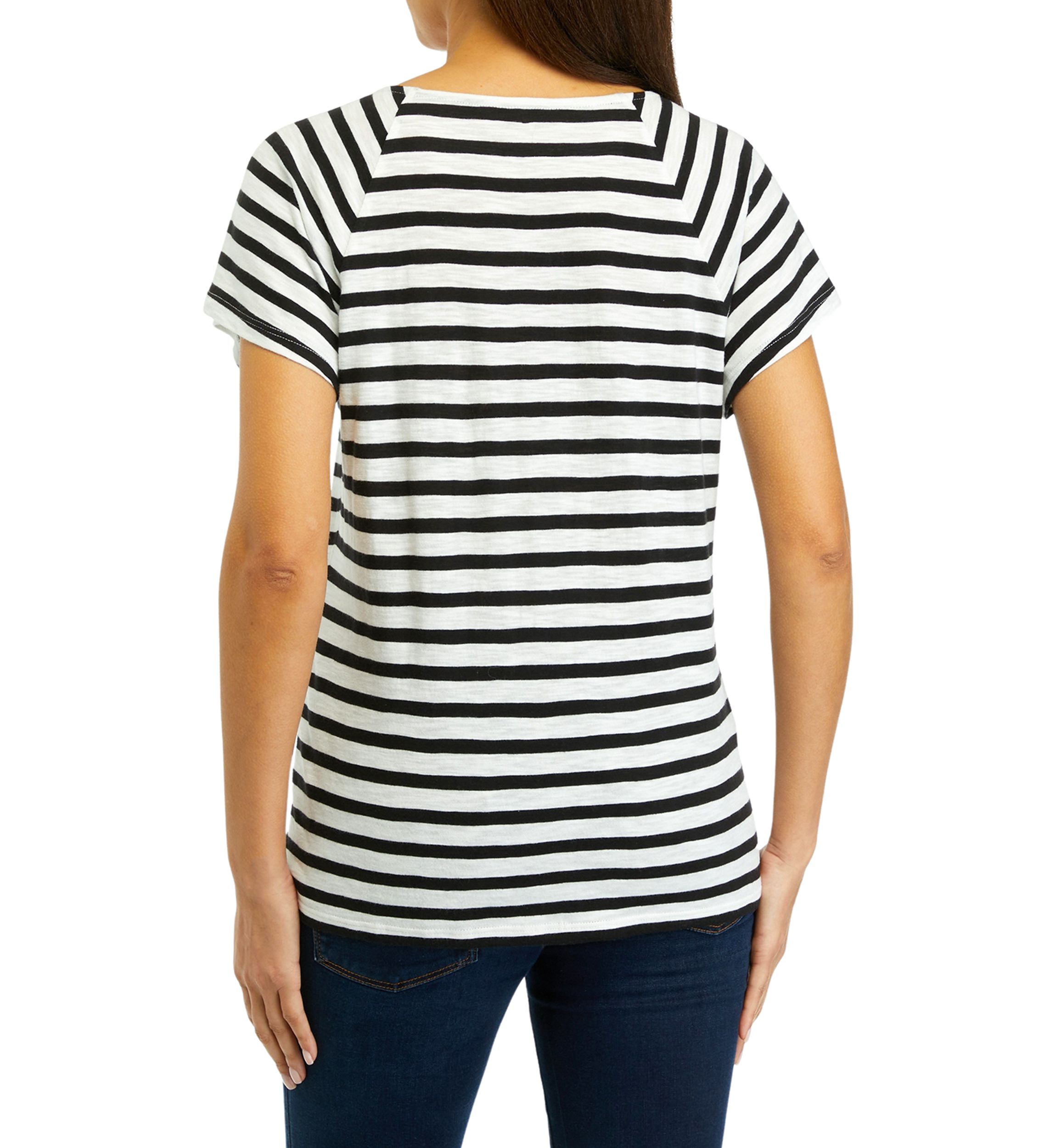 Womens Raglan Sleeve Striped Top 