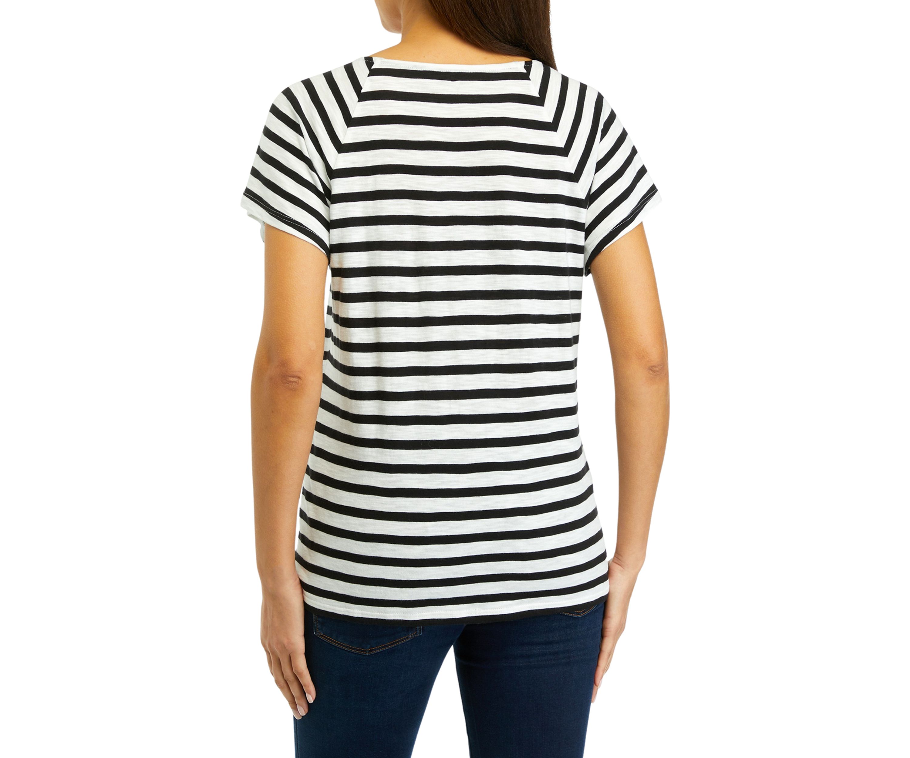 Womens Raglan Sleeve Striped Top 