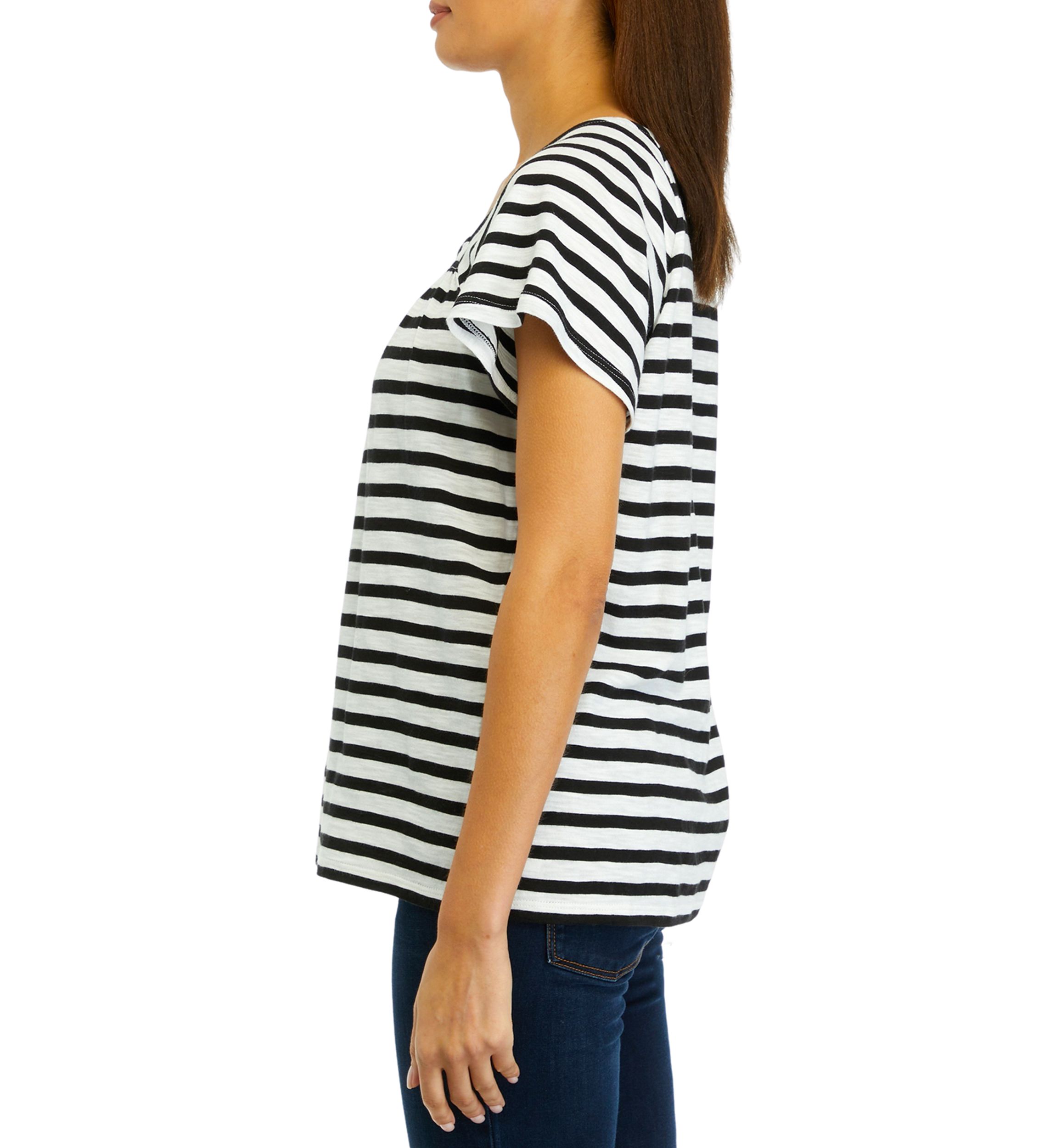 Womens Raglan Sleeve Striped Top 