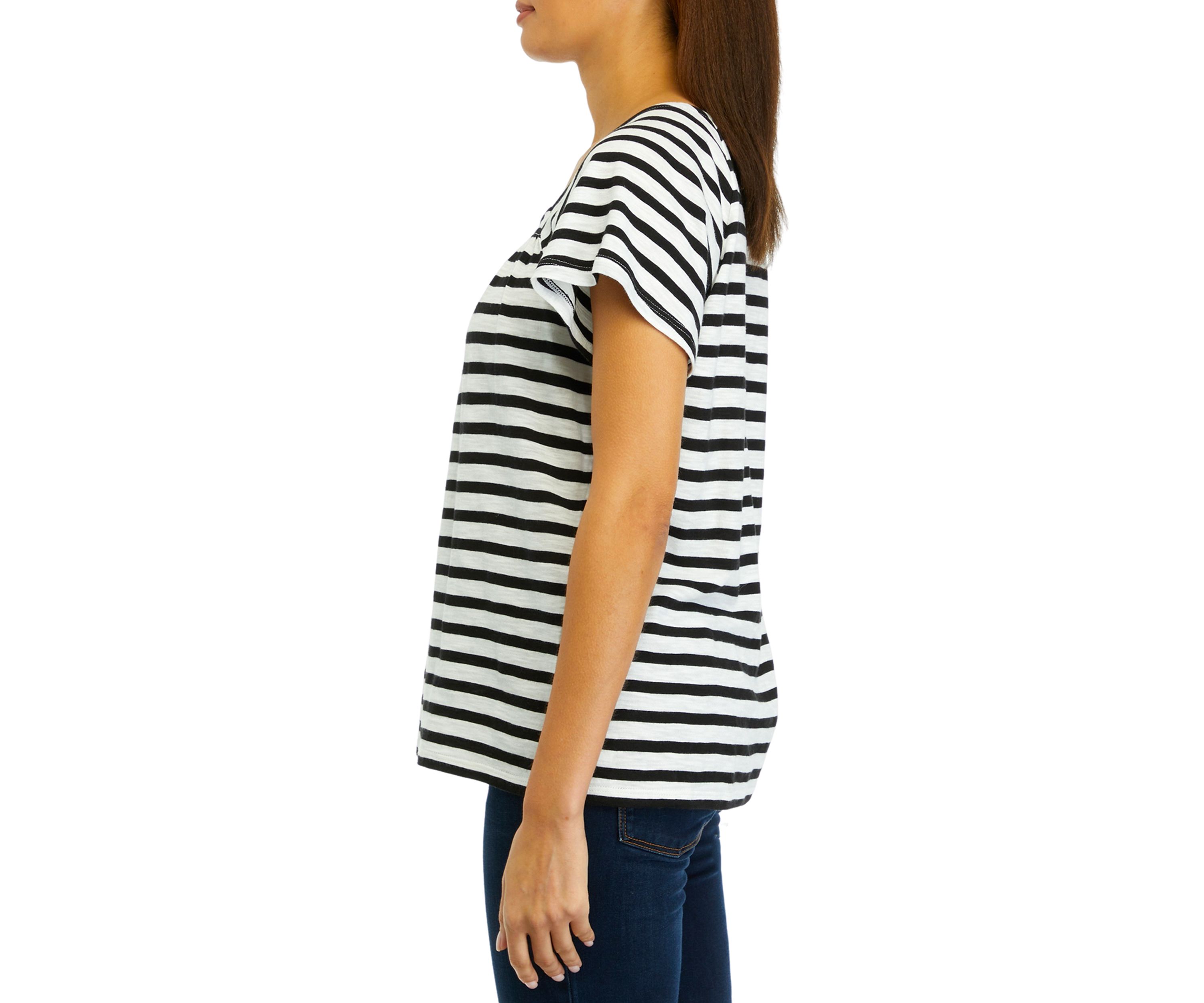 Womens Raglan Sleeve Striped Top 