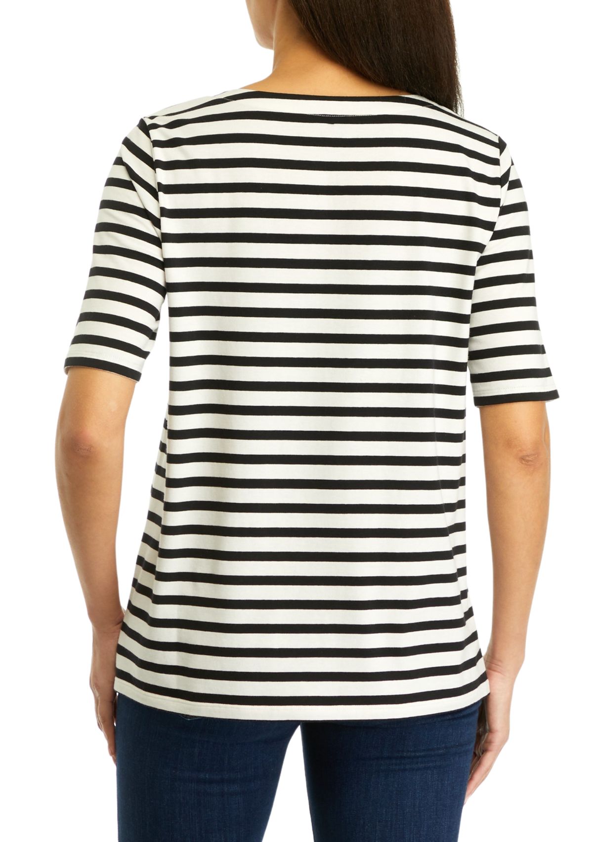 Womens Stripe Lace Up Top