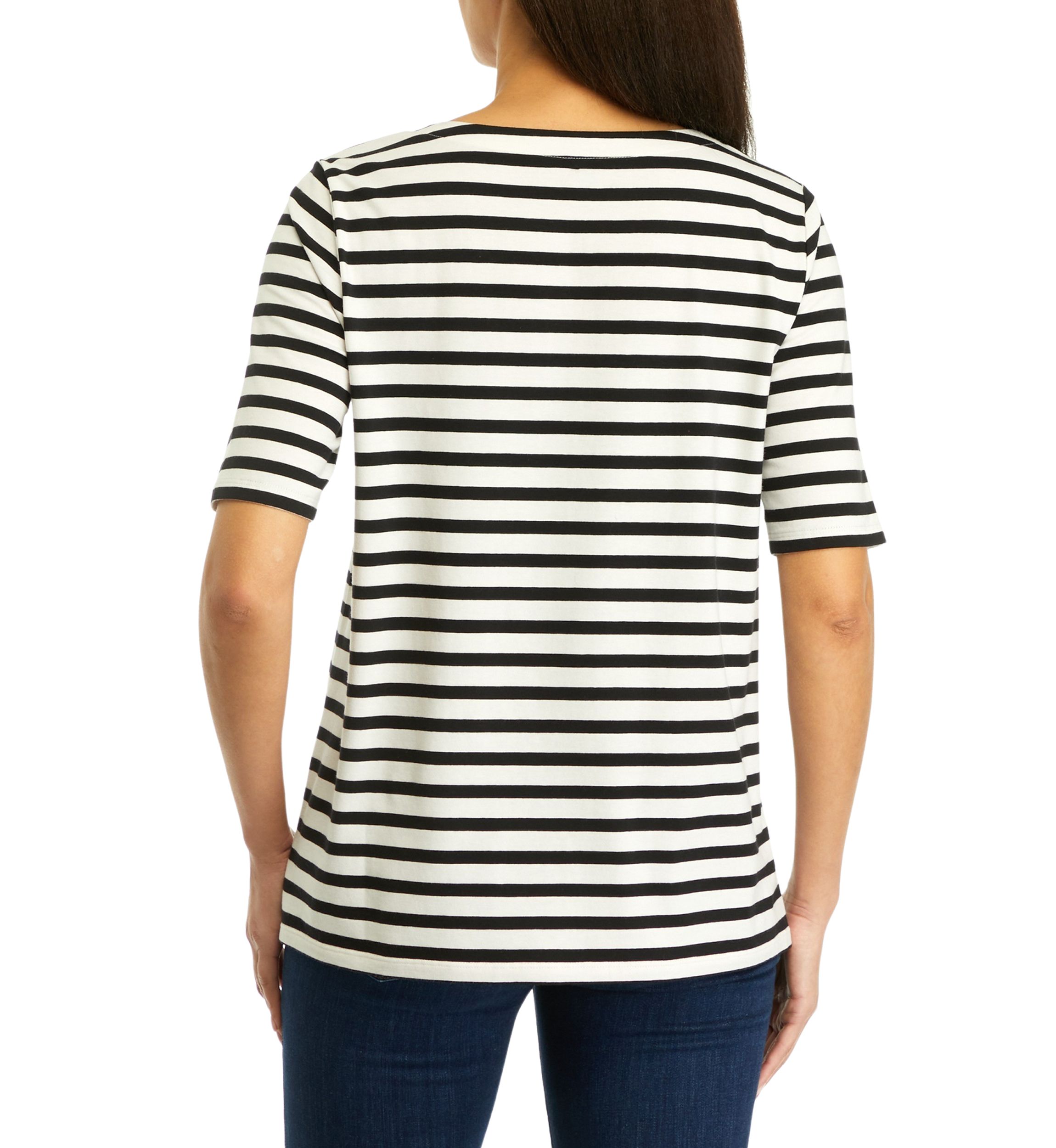 Womens Stripe Lace Up Top