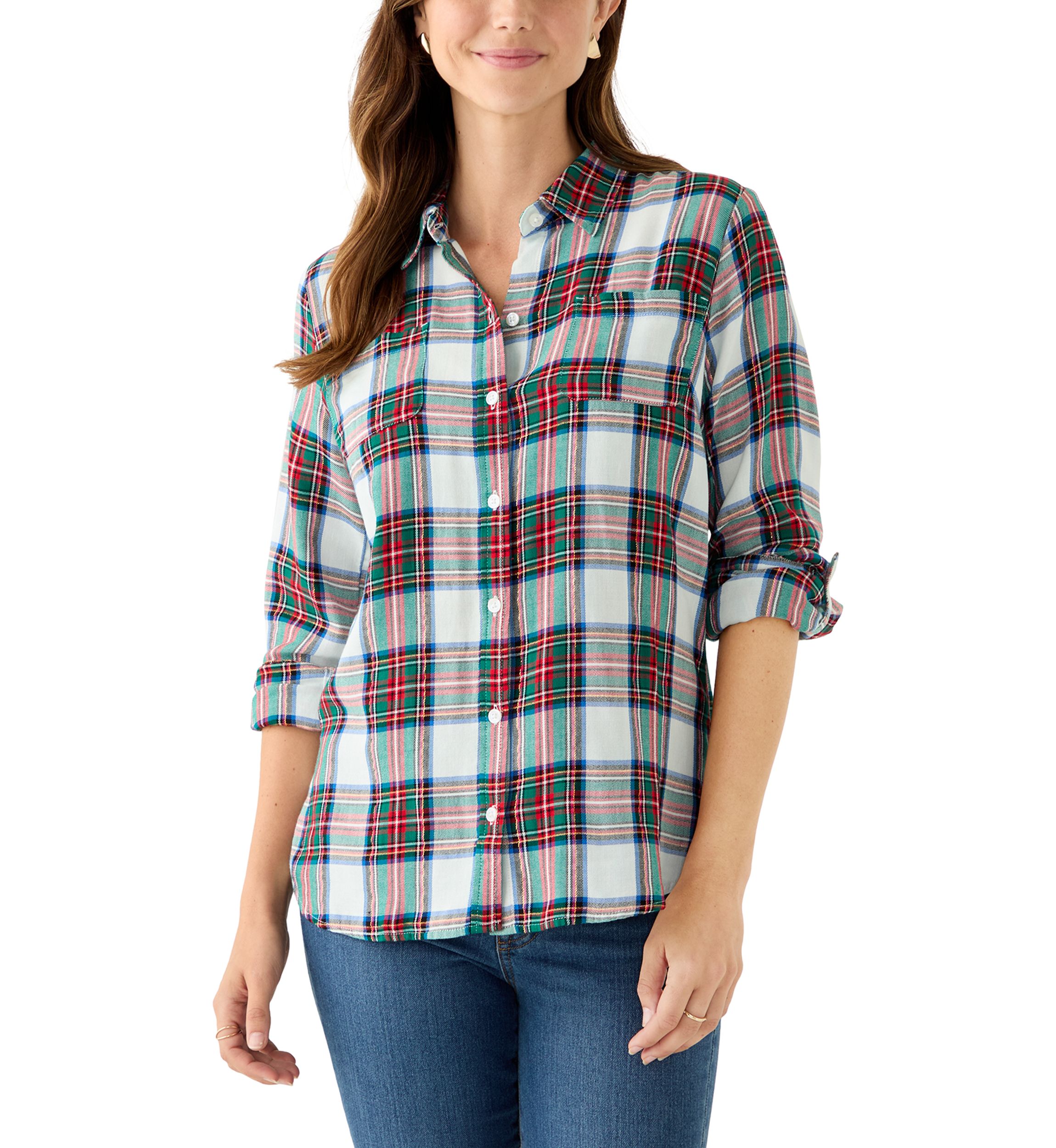 Womens Plaid Flannel Shirt