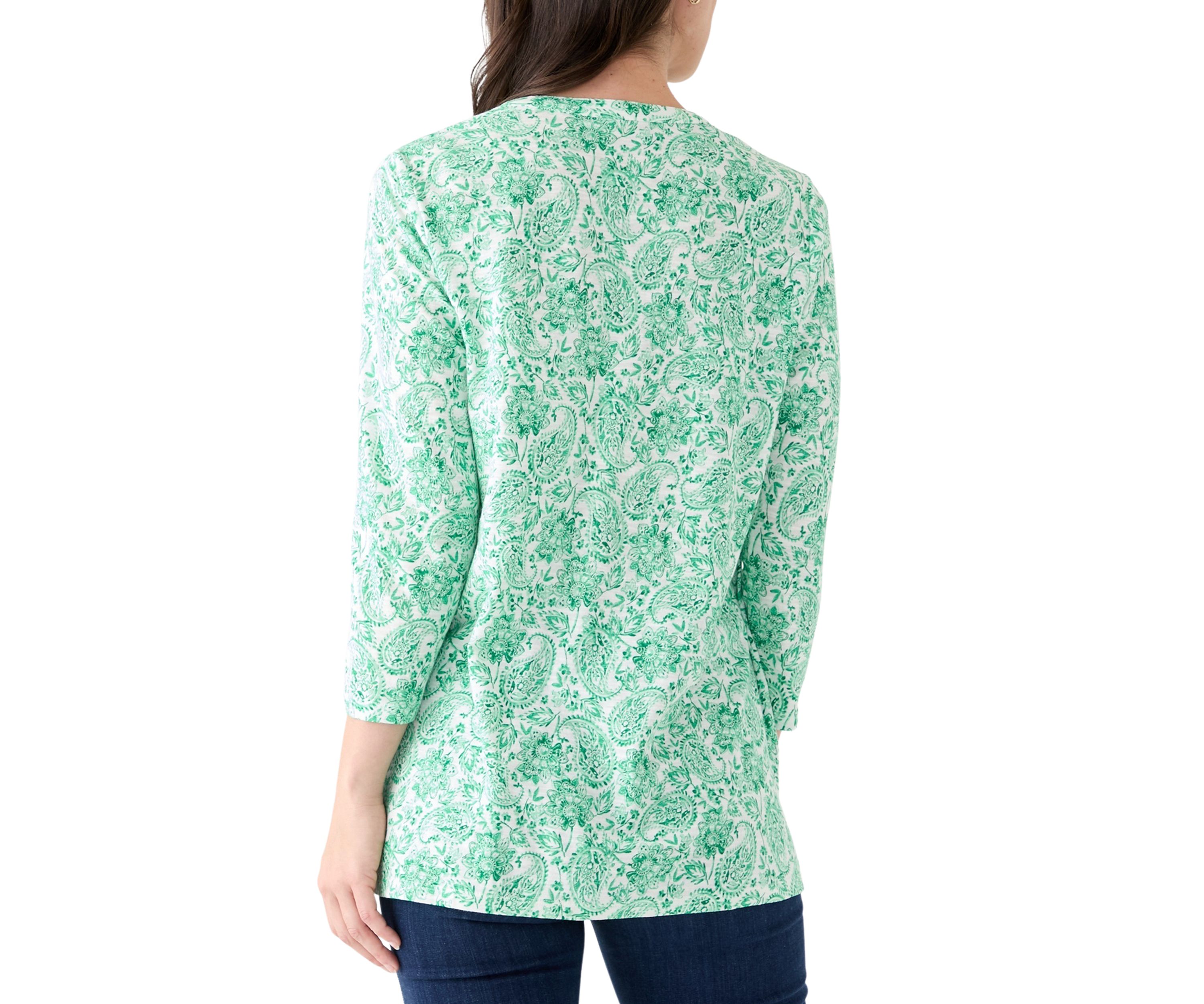Womens Printed Smocked Top