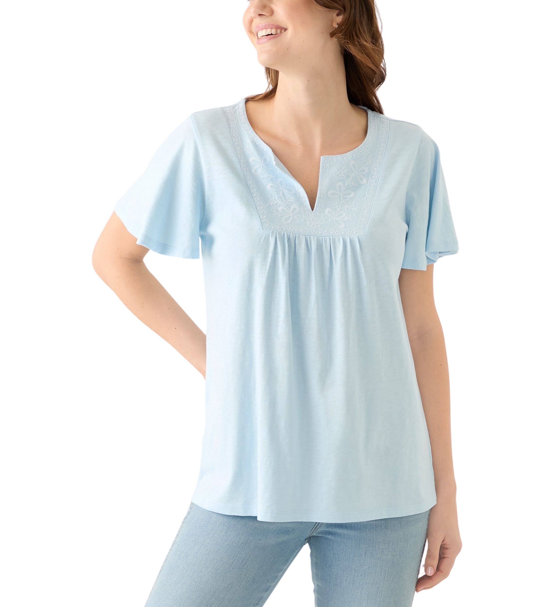 Womens Embroidered Detail Top