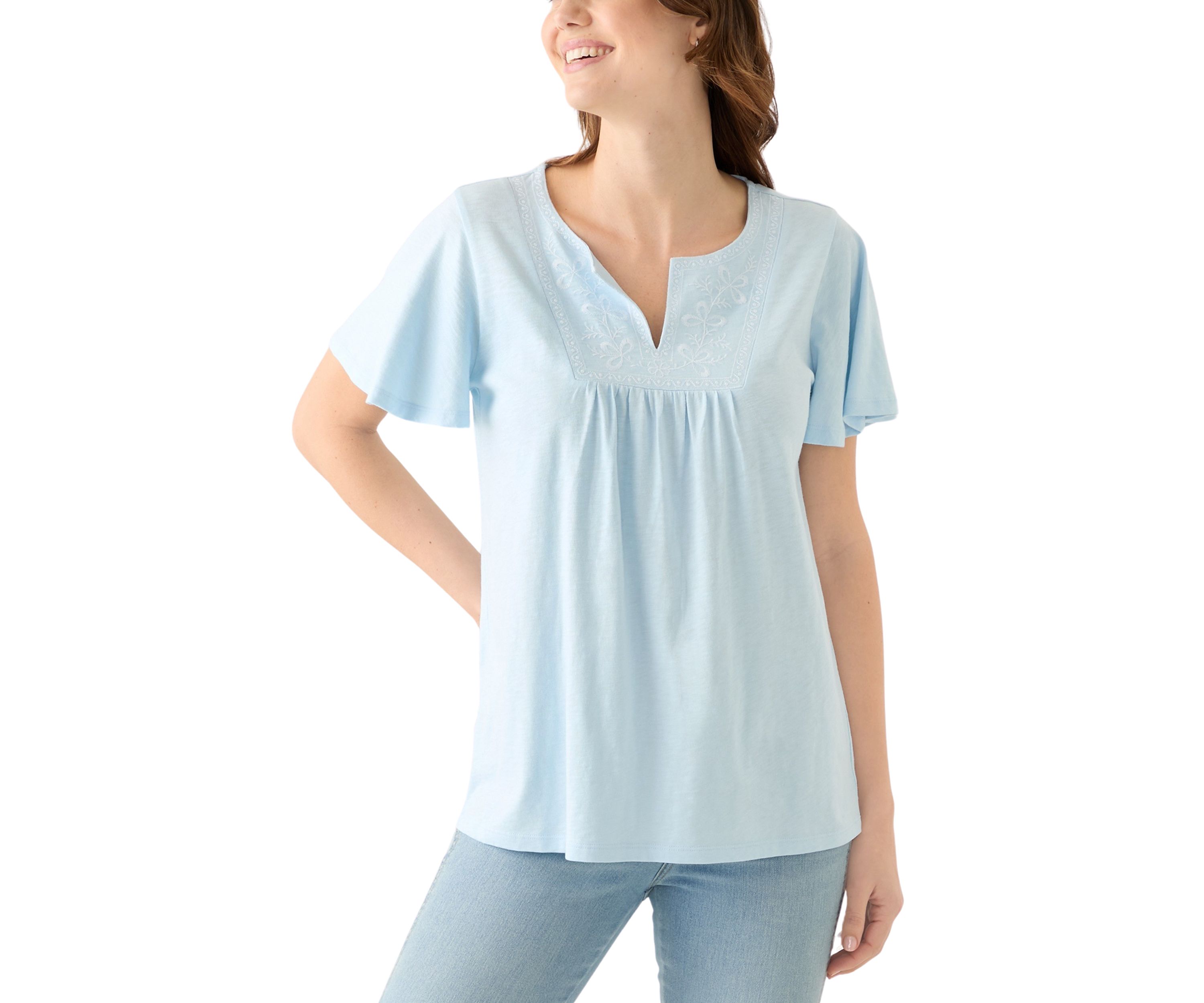 Womens Embroidered Detail Top