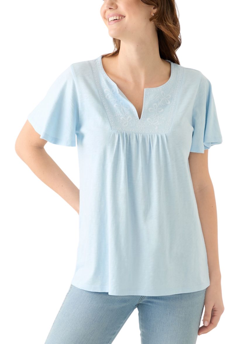 Womens Embroidered Detail Top