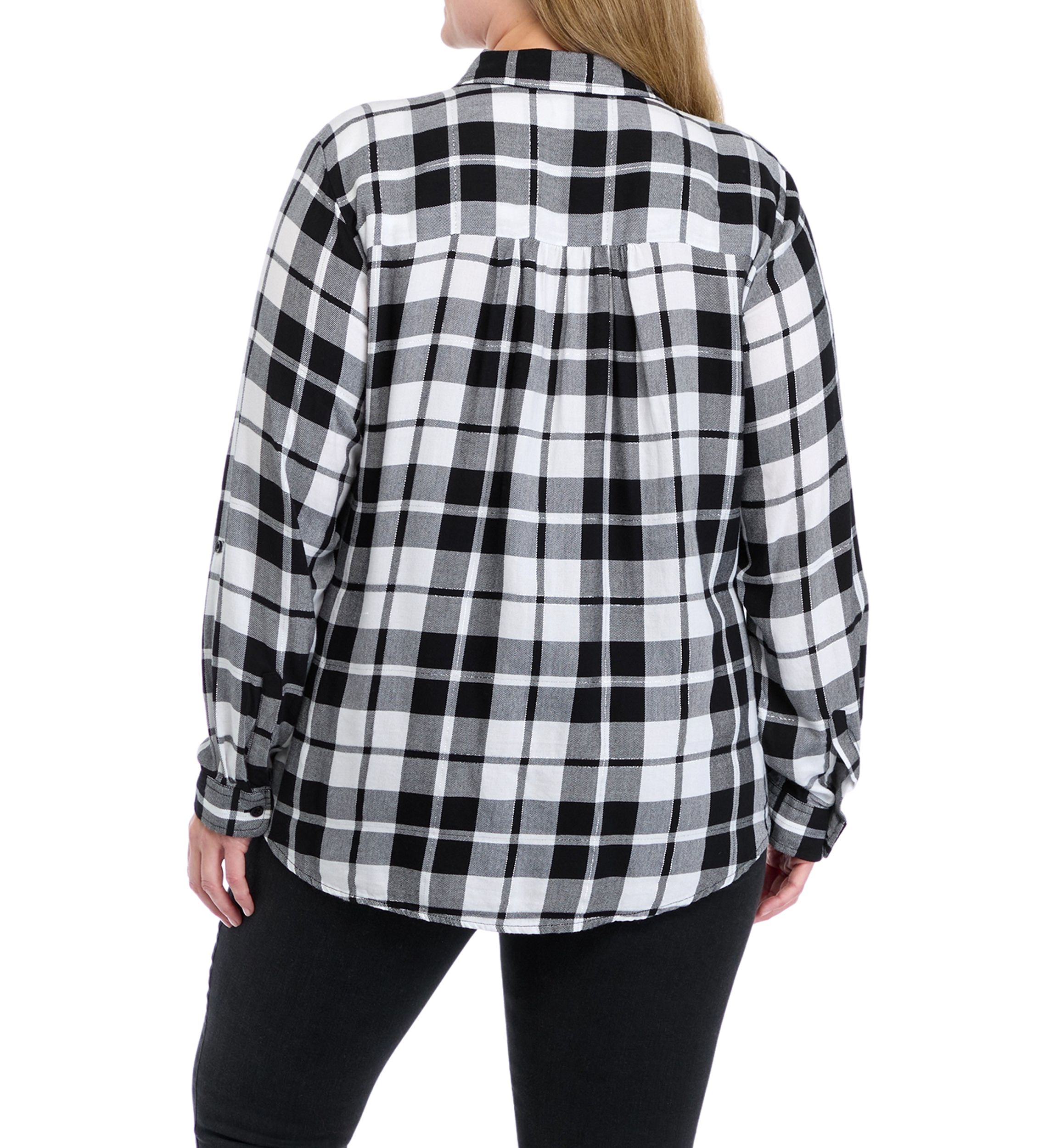 Plus Size Plaid Flannel Shirt 