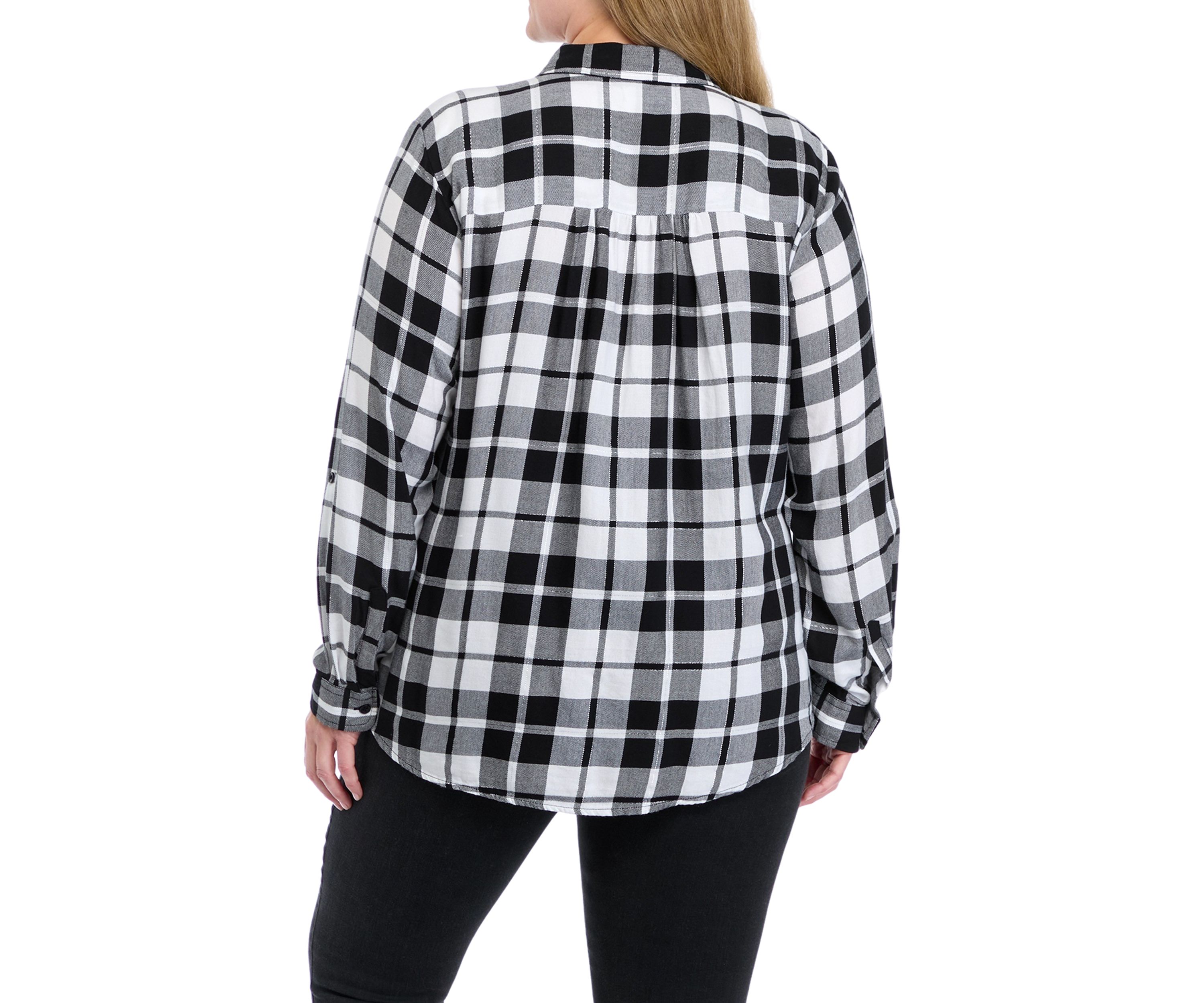 Plus Size Plaid Flannel Shirt 