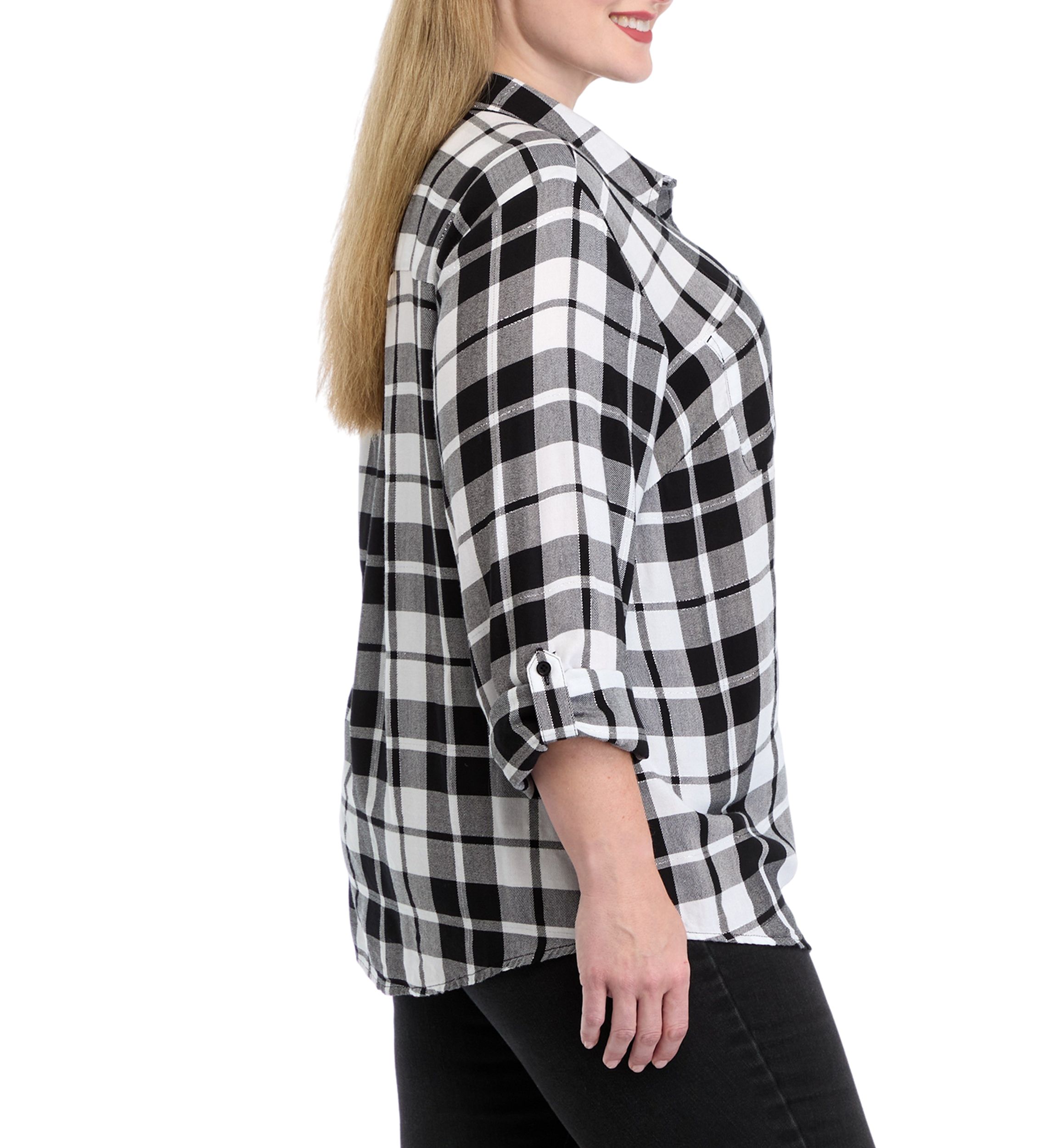 Plus Size Plaid Flannel Shirt 