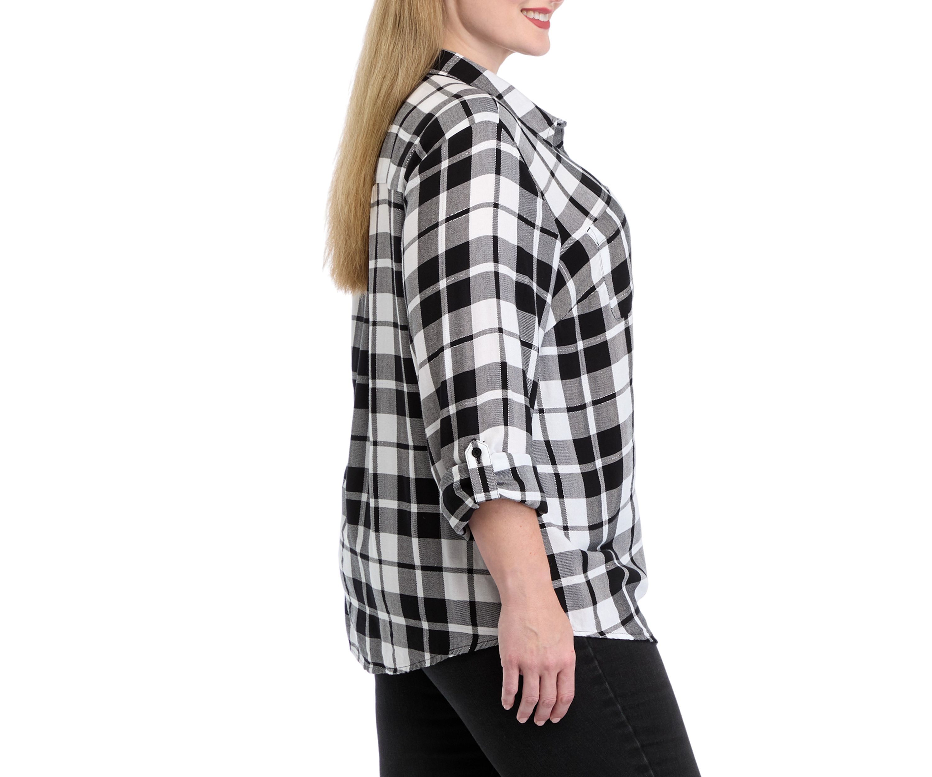 Plus Size Plaid Flannel Shirt 