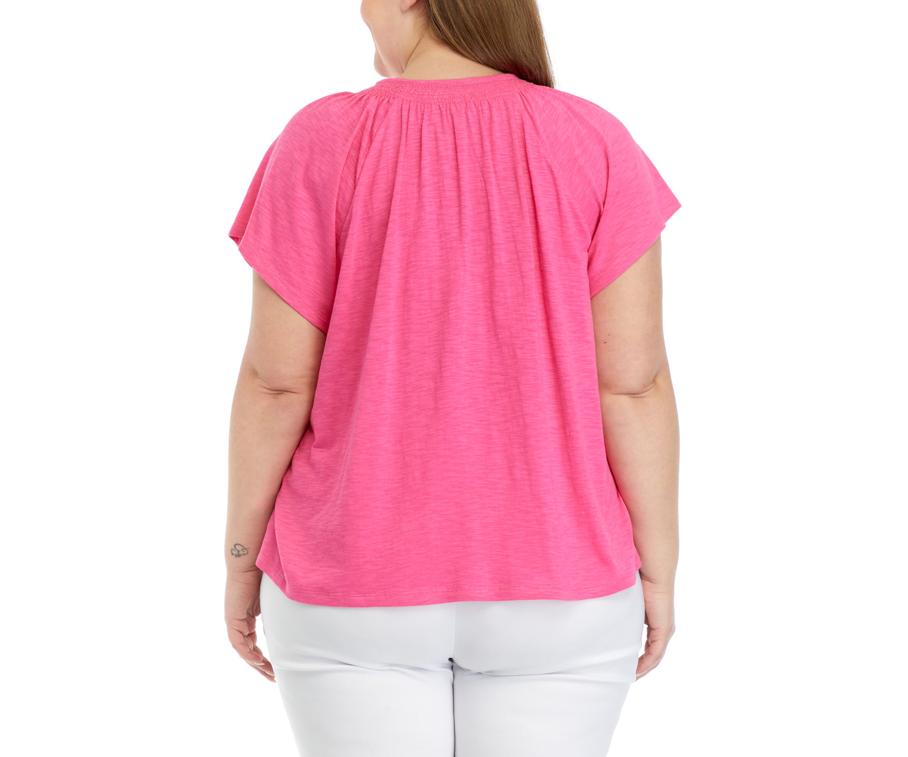 Plus Size Short Sleeve Solid Top