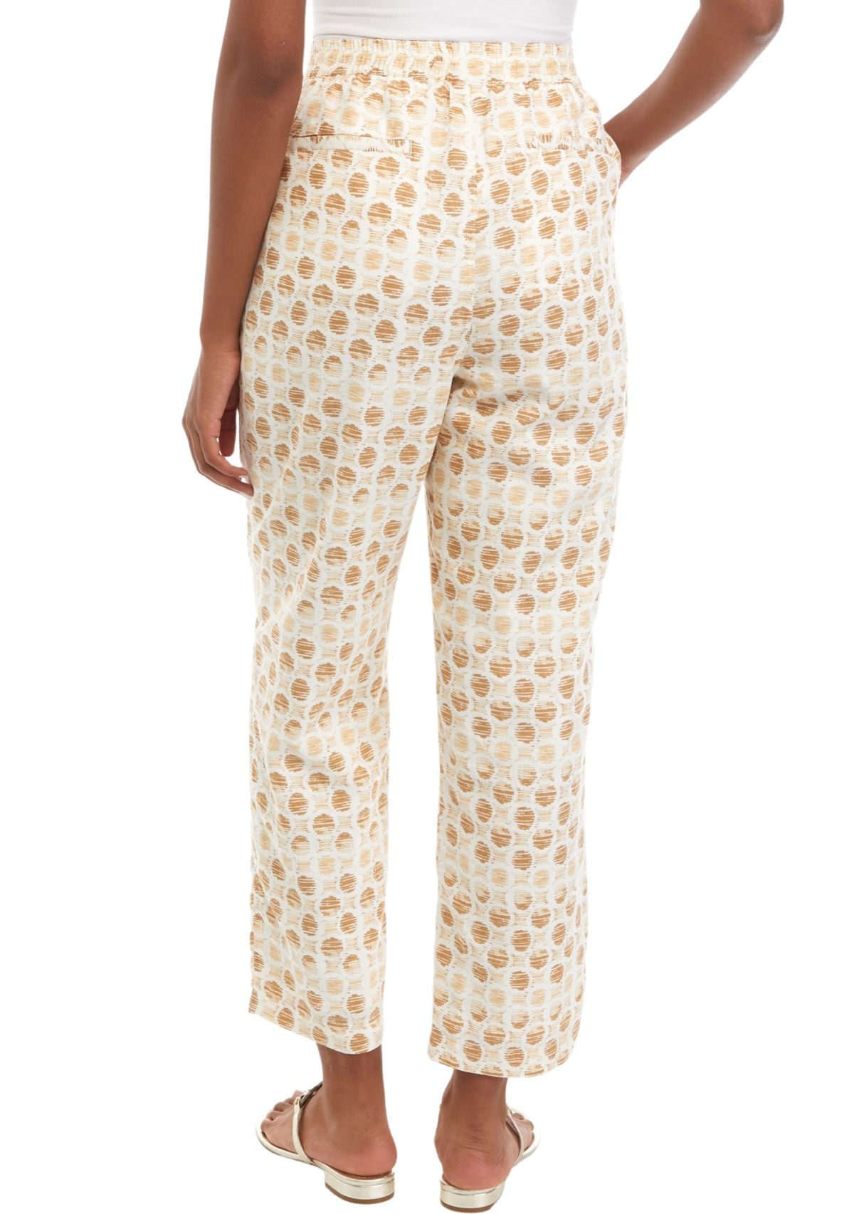 Womens Printed Linen Pants