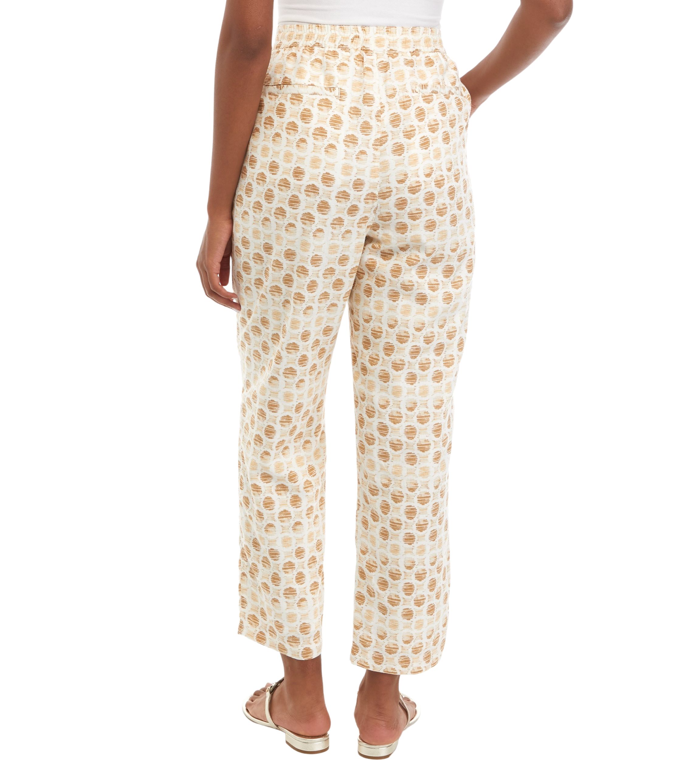 Womens Printed Linen Pants
