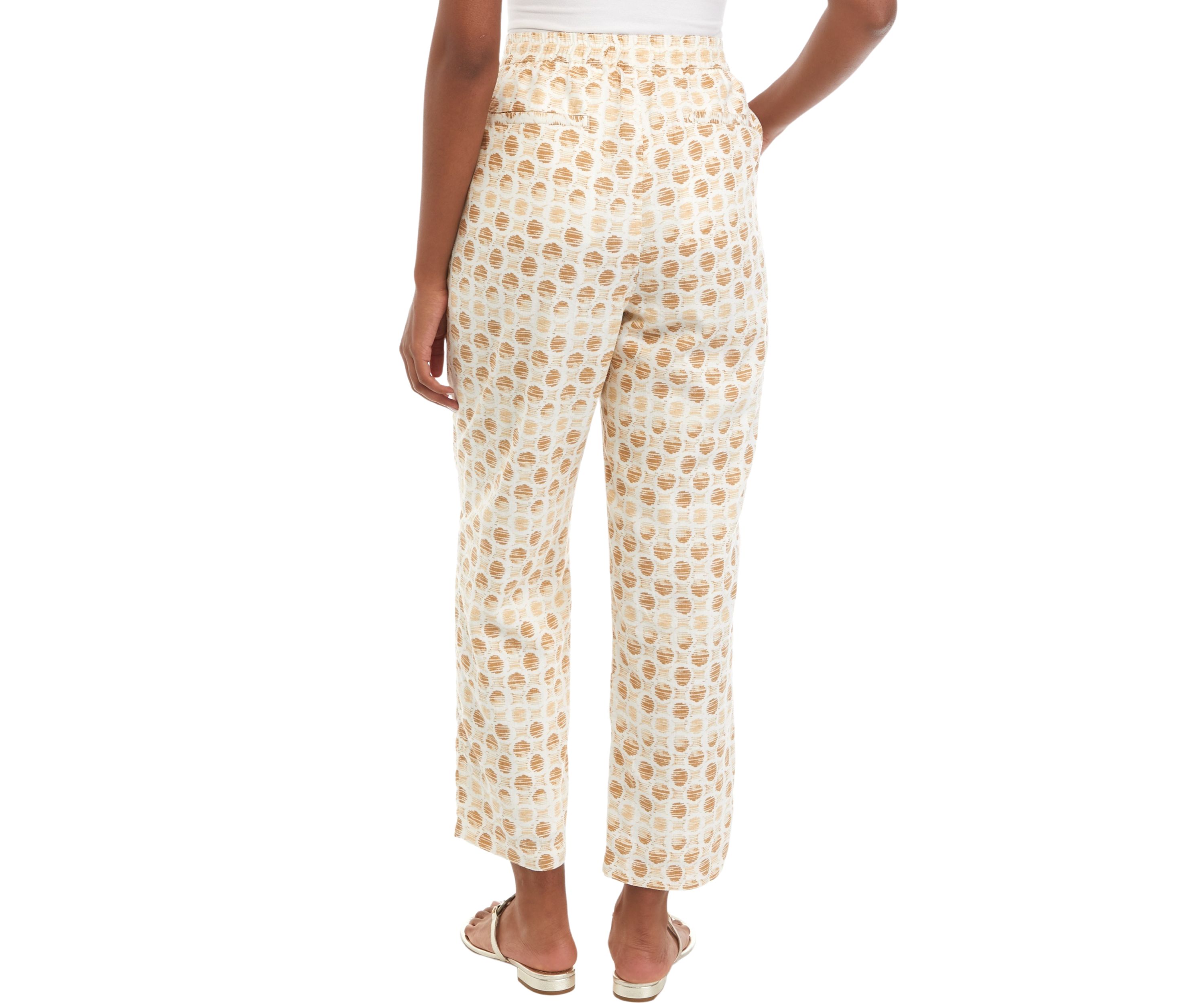 Womens Printed Linen Pants