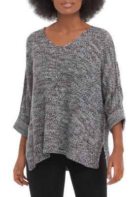 Women's V-Neck Sweater Poncho