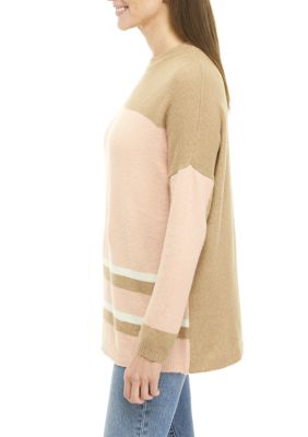Women's Drop Shoulder Color Blocked Sweater