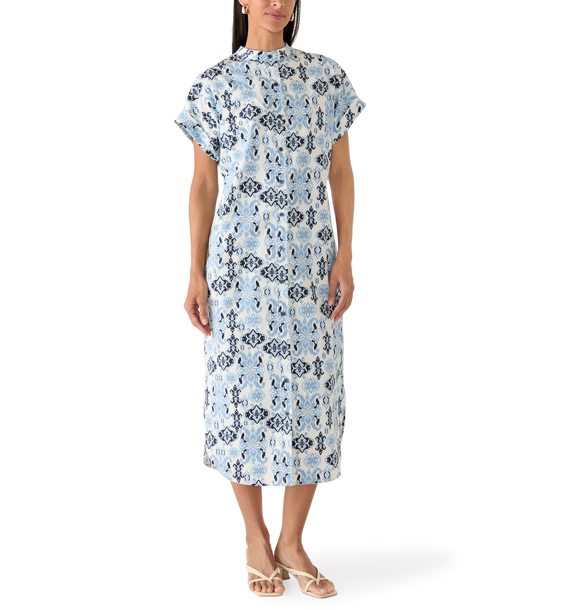 in the hamptons relaxed shirt dress Hampton House Women's Short Sleeve Button Front Midi Shirtdress