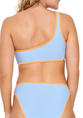 Women's Color Block One Shoulder Swim Top