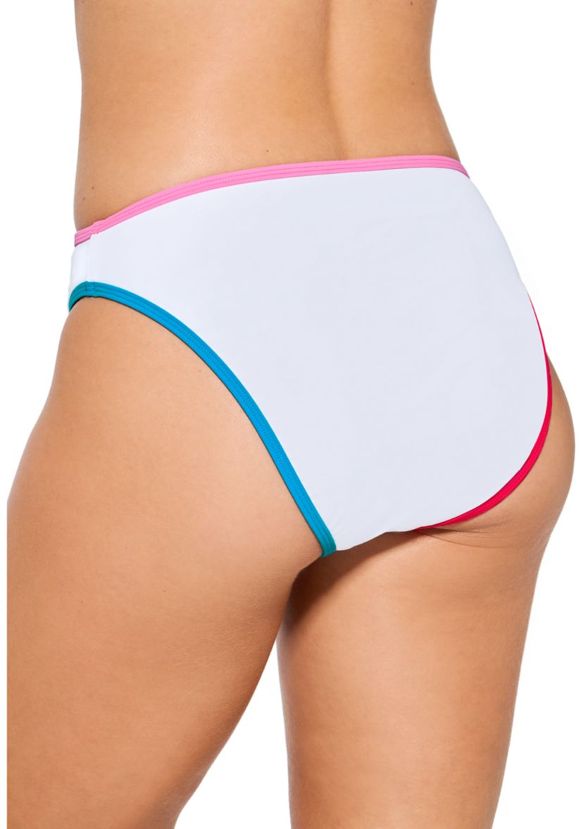 Womens Color Block High Waist Swim Shorts