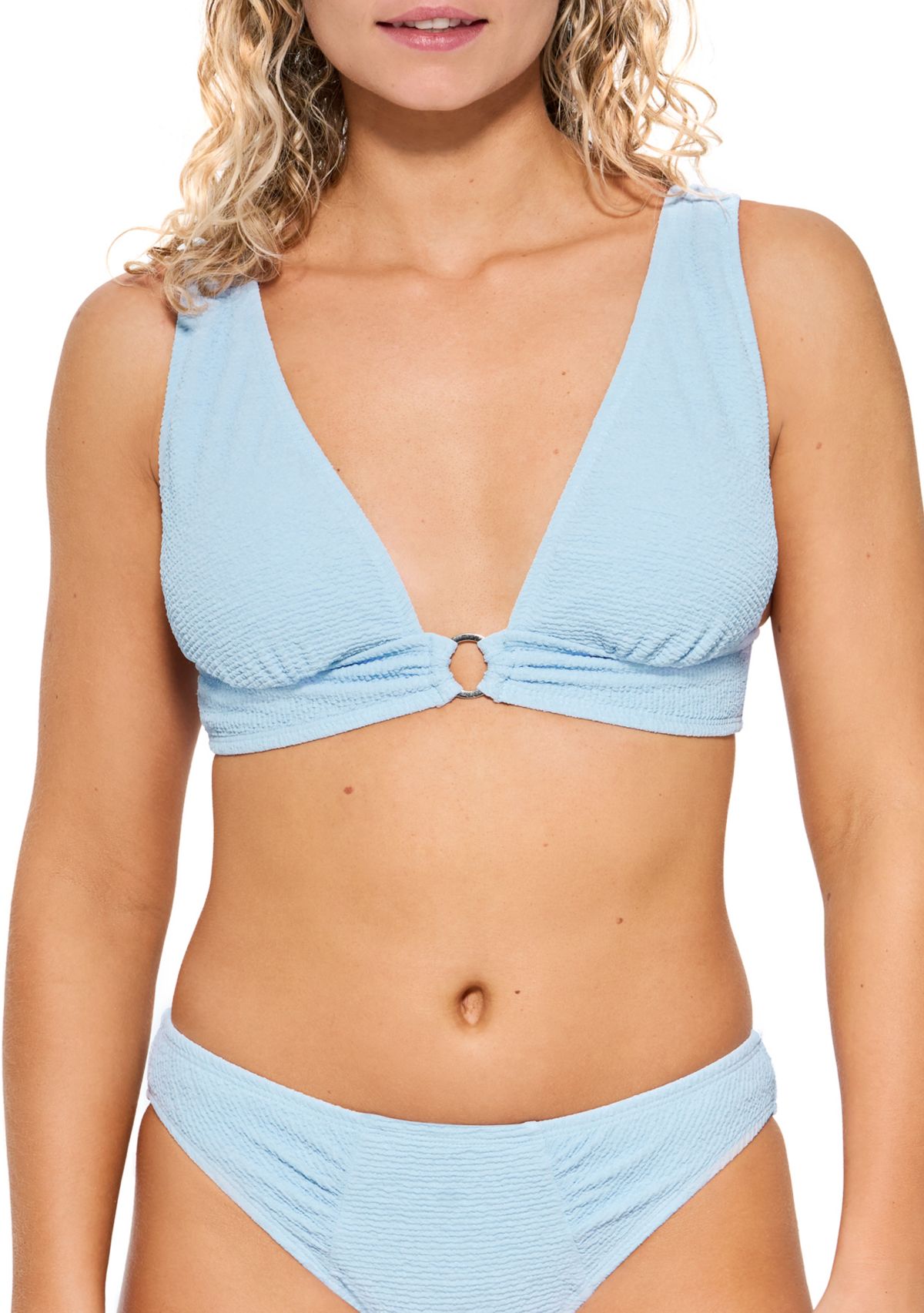 Crinkle Longline Bralette Swim Top